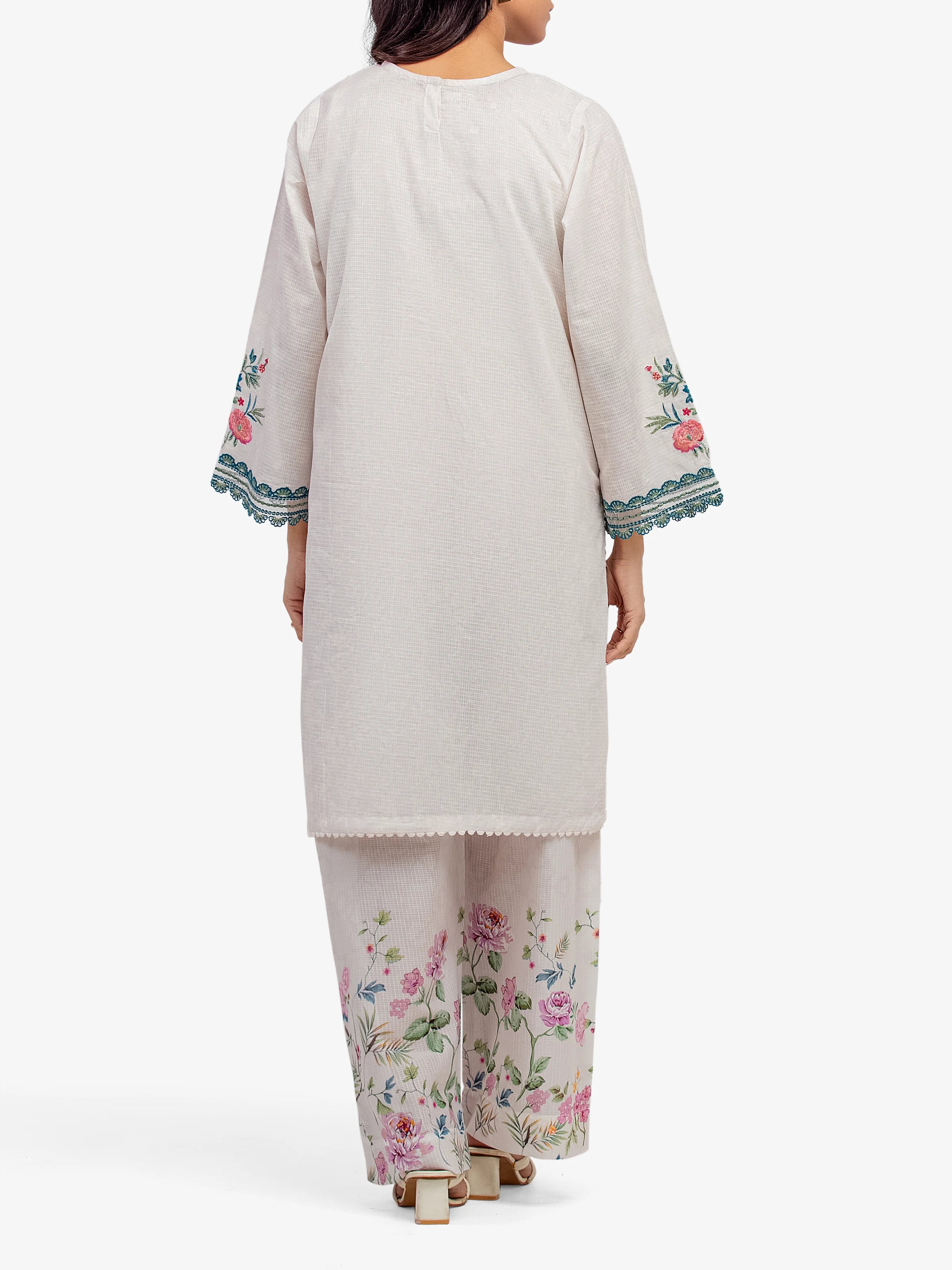Embroidered Lawn Slub Shirt Trouser - EWTKE5-81675ST - Image 5