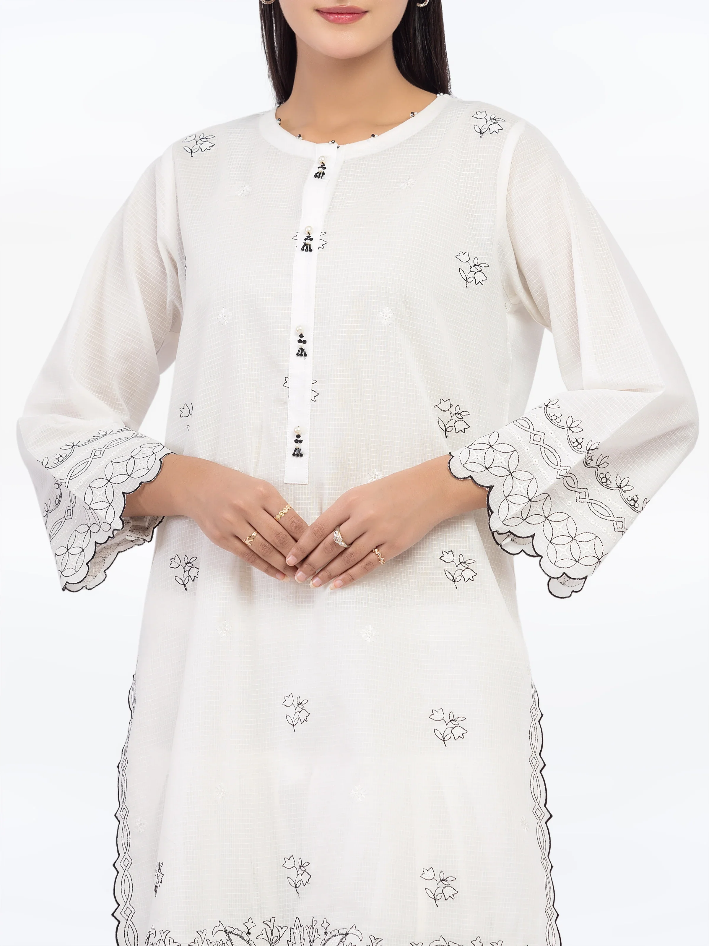 Embroidered Lawn Slub Co-Ord Set - EWTKE5-82102ST - Image 2