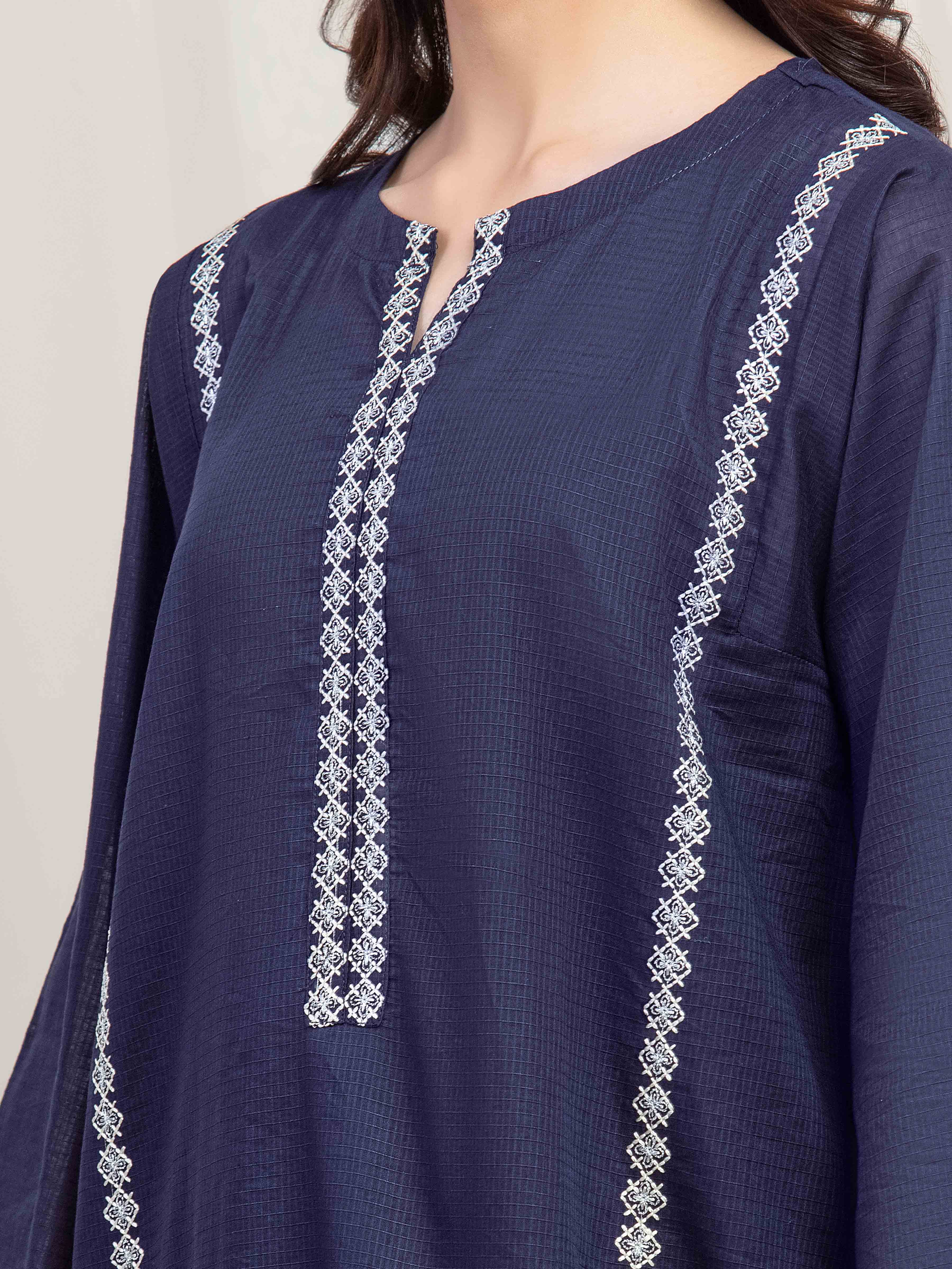 Embroidered Lawn Slub Shirt Trouser - EWTKE5-82103ST - Image 3