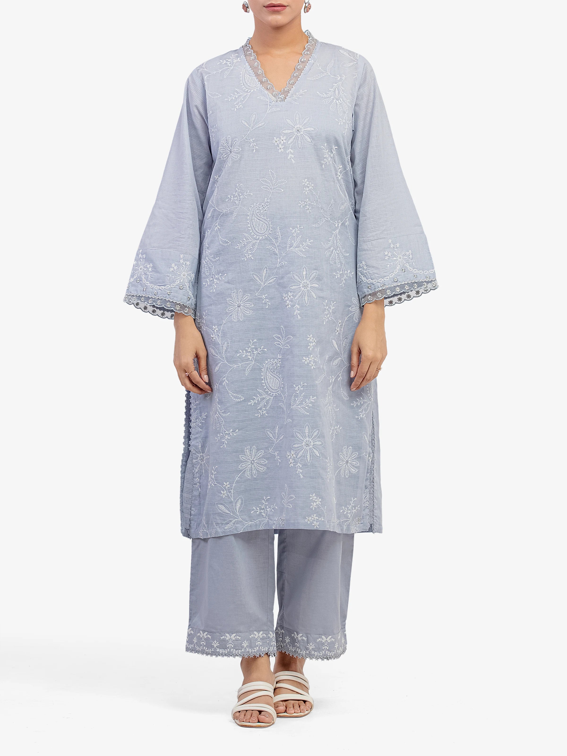 Embroidered Lawn Slub Co-Ord Set - EWTKE5-82105ST