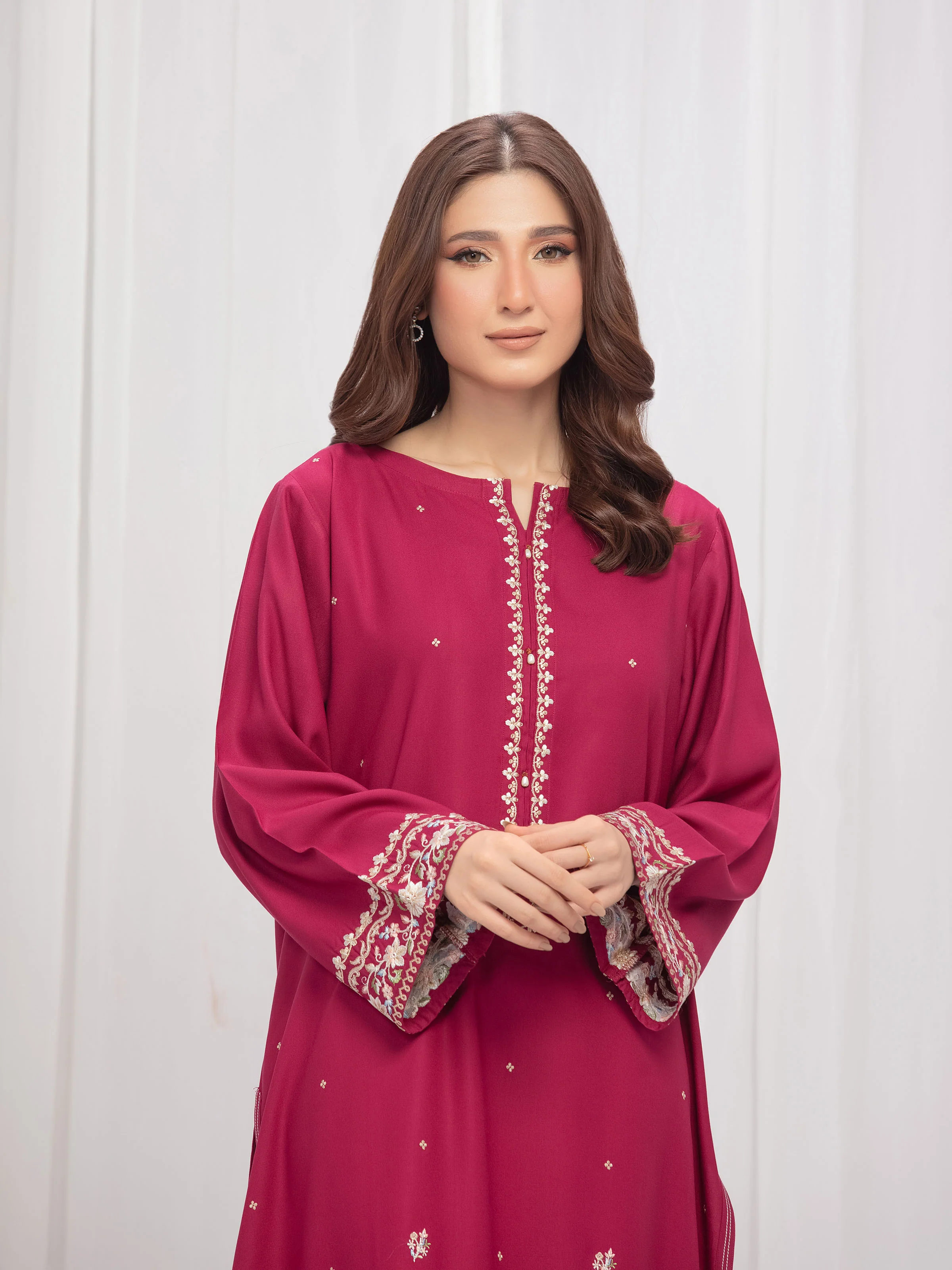 Embroidered Marina Twill Viscose Co-Ord Set - EWTKE24-81544ST - Image 2