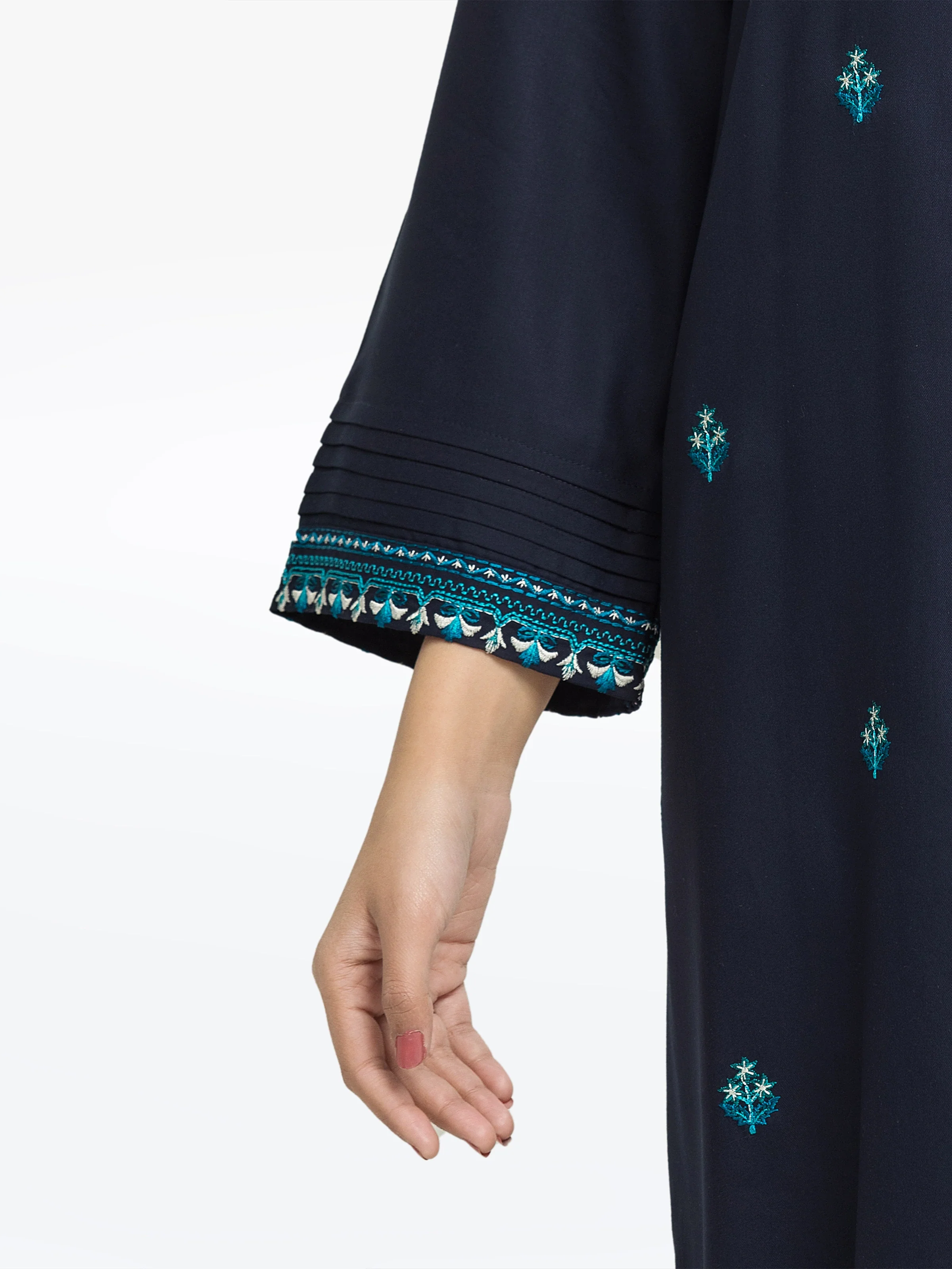 Embroidered Marina Twill Viscose Shirt Trouser - EWTKE24-81548ST - Image 4