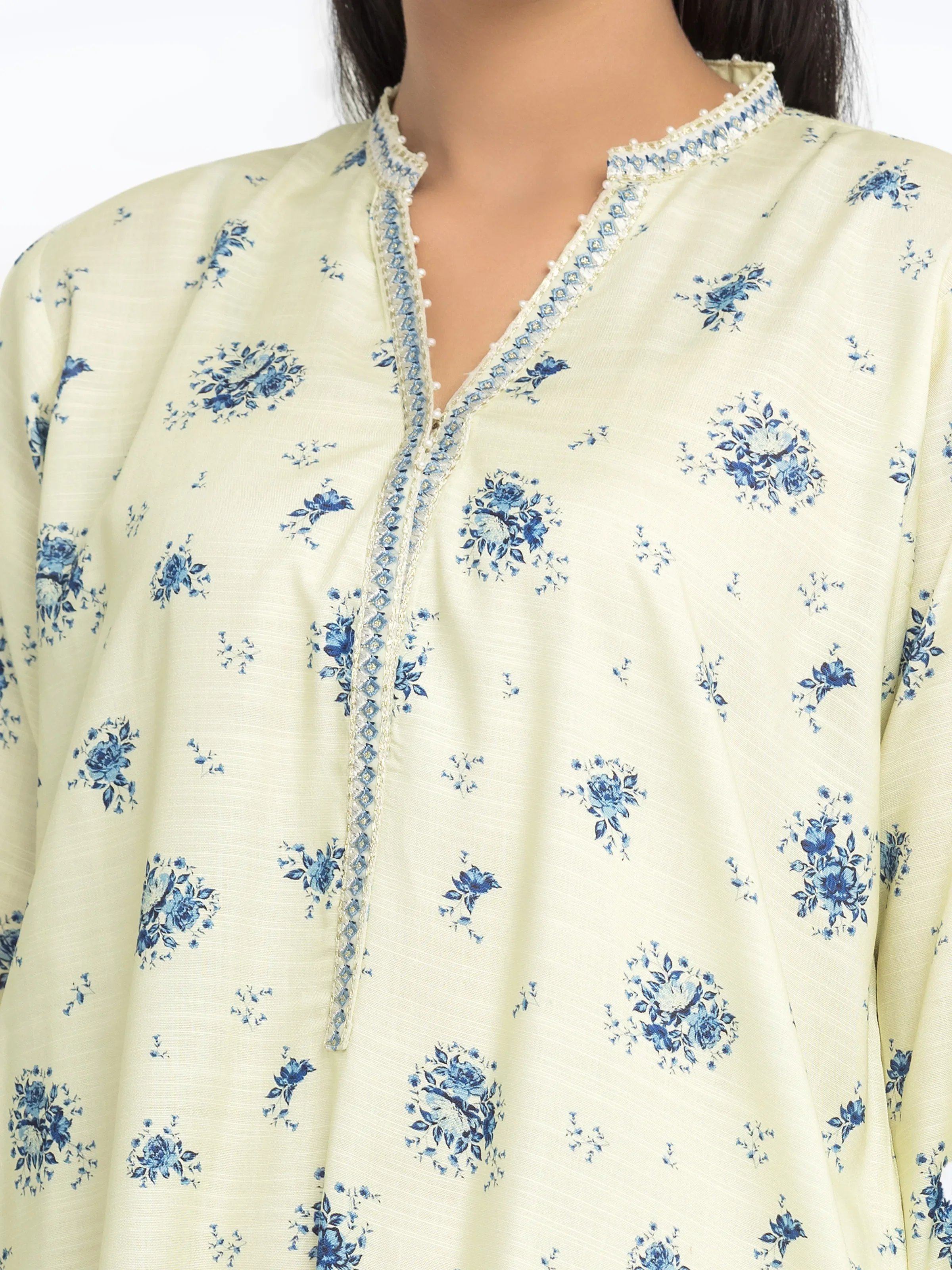 Embroidered Raw Silk Co-Ord Set - EWTKE24-81515ST - Image 3