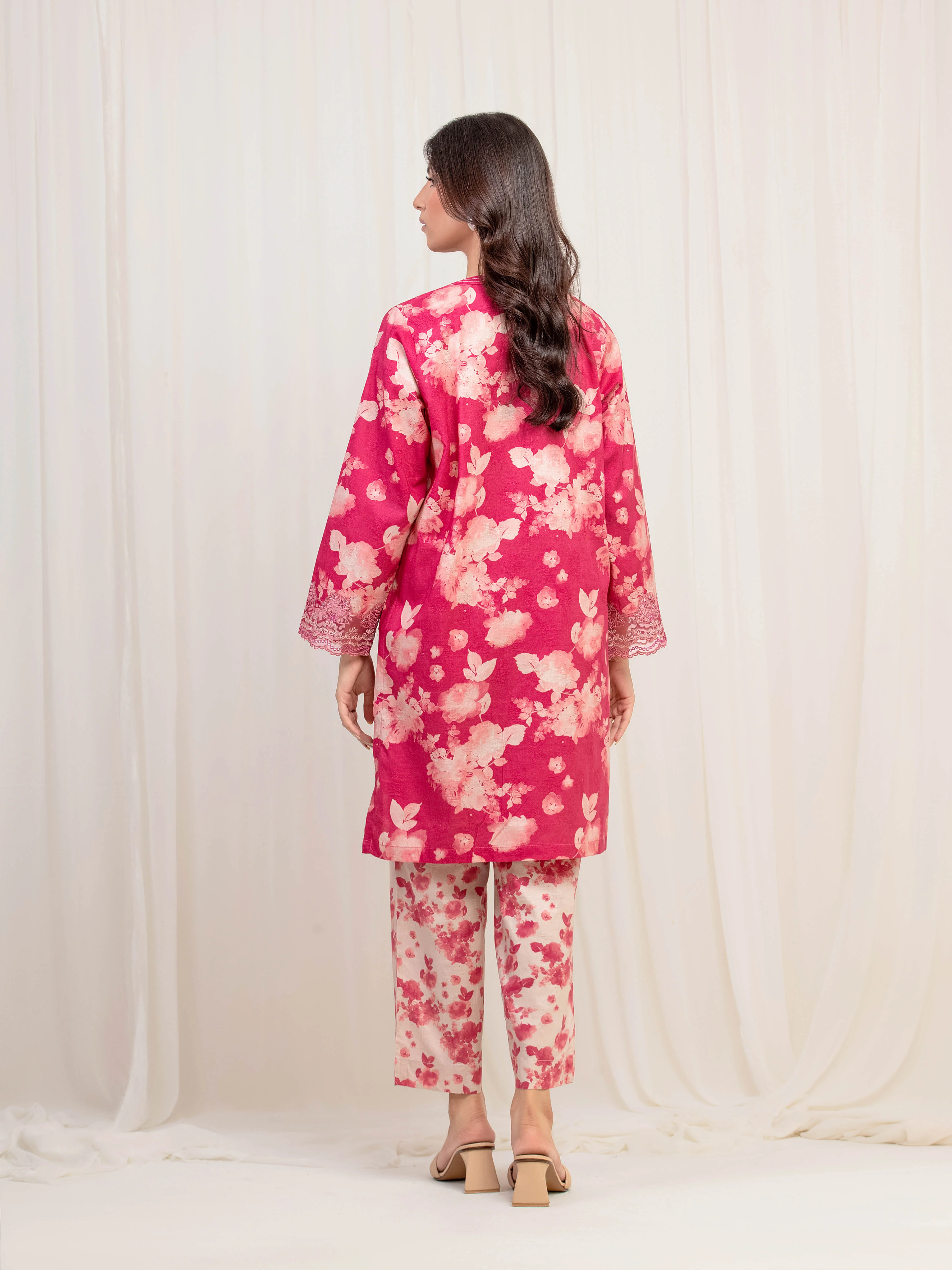 Embroidered Self Jacquard Shirt Trouser - EWTKE5-81692ST - Image 6