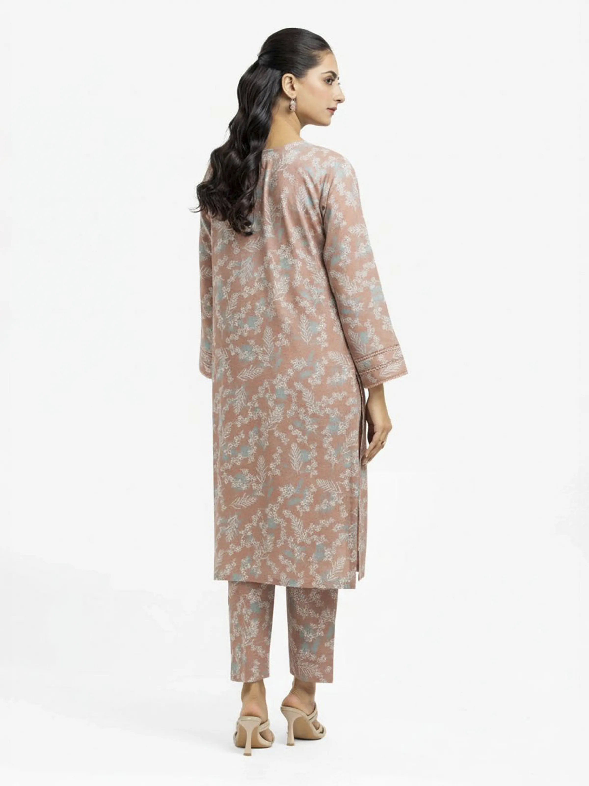 Printed Khaddar Co-Ord Set - EWTKP24-81356ST - Image 3