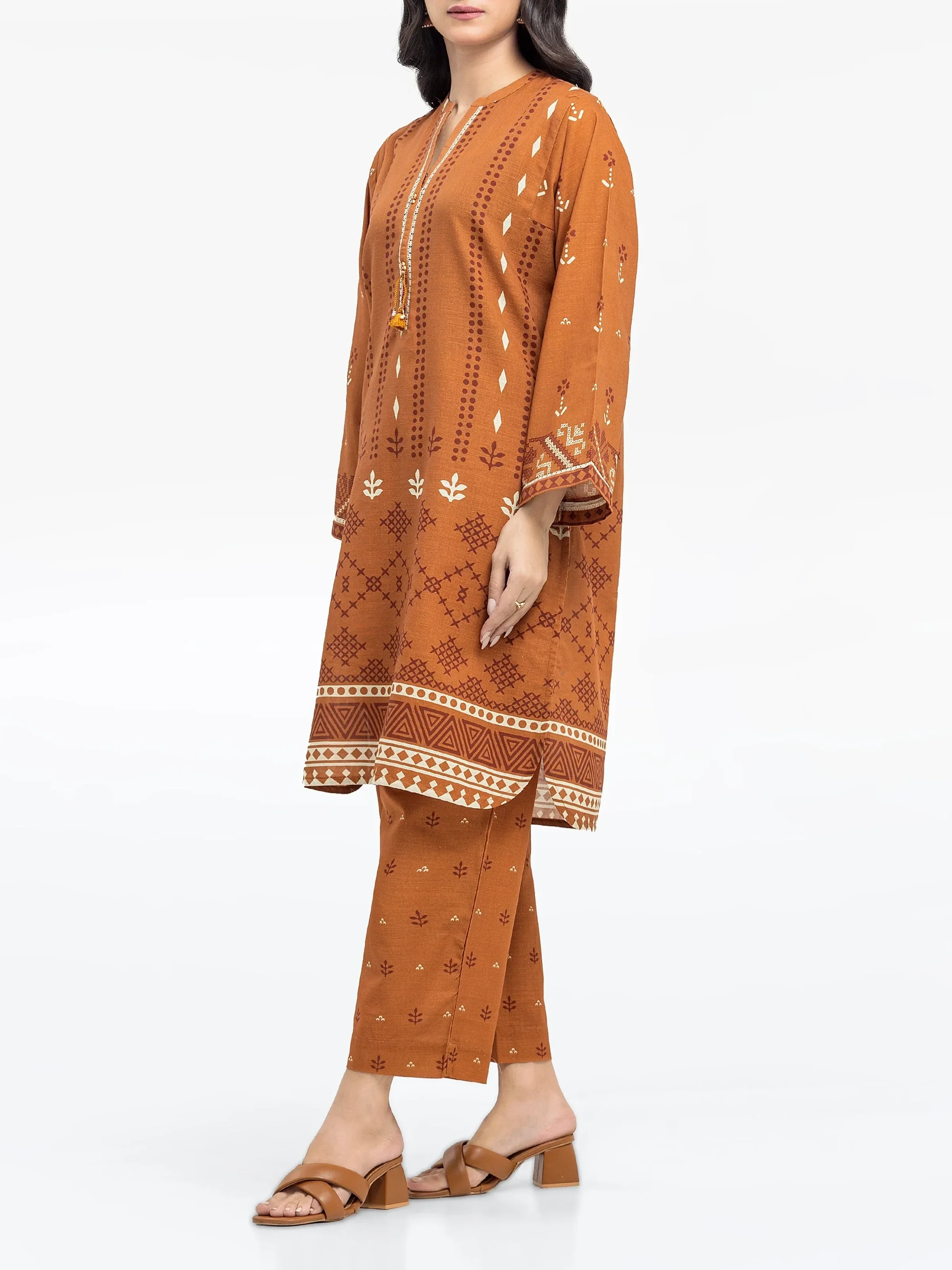 Printed Khaddar Shirt Trouser - EWTKP24-81406ST - Image 4