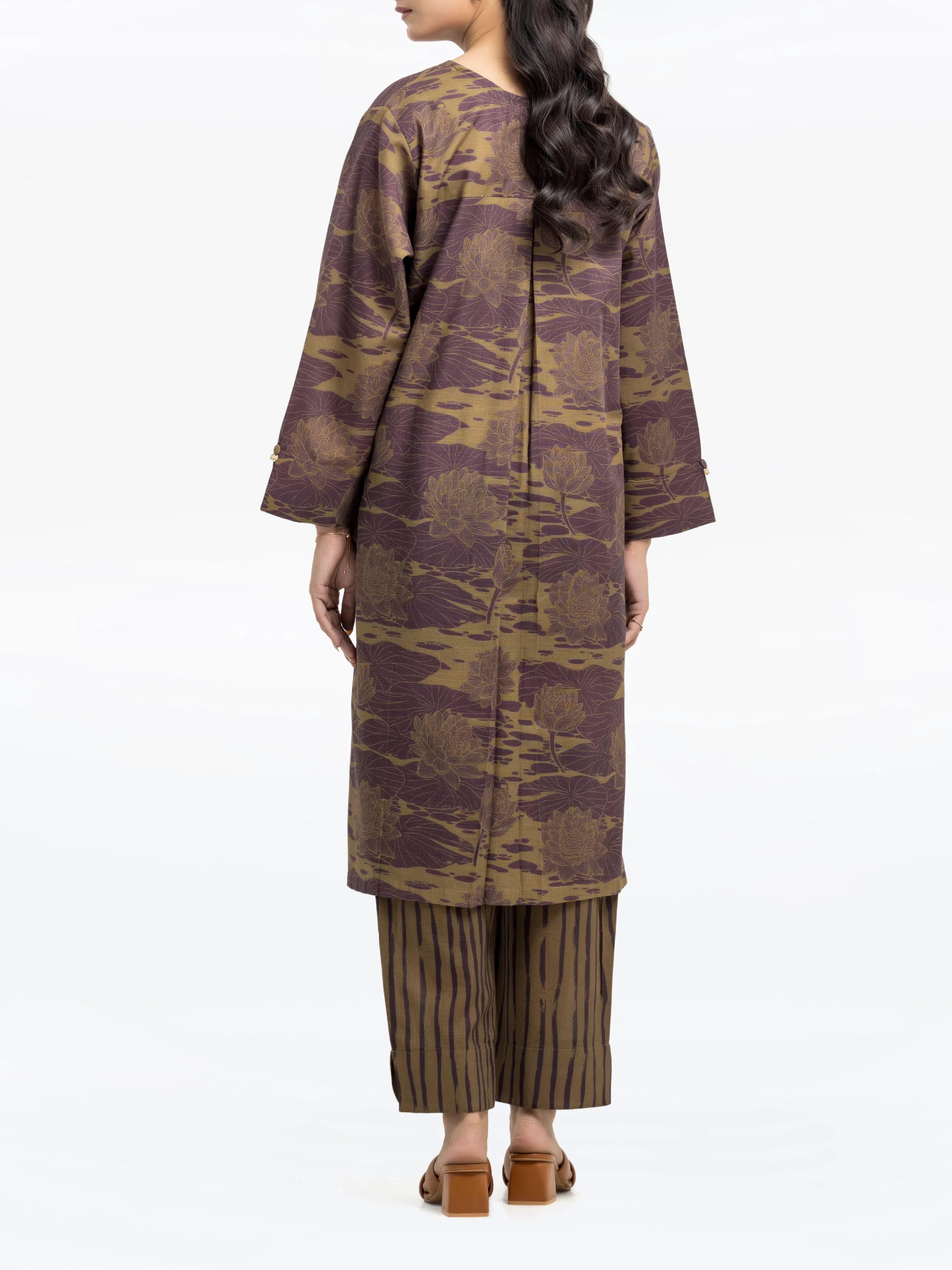 Printed Khaddar Co-Ord Set - EWTKP24-81408ST - Image 5