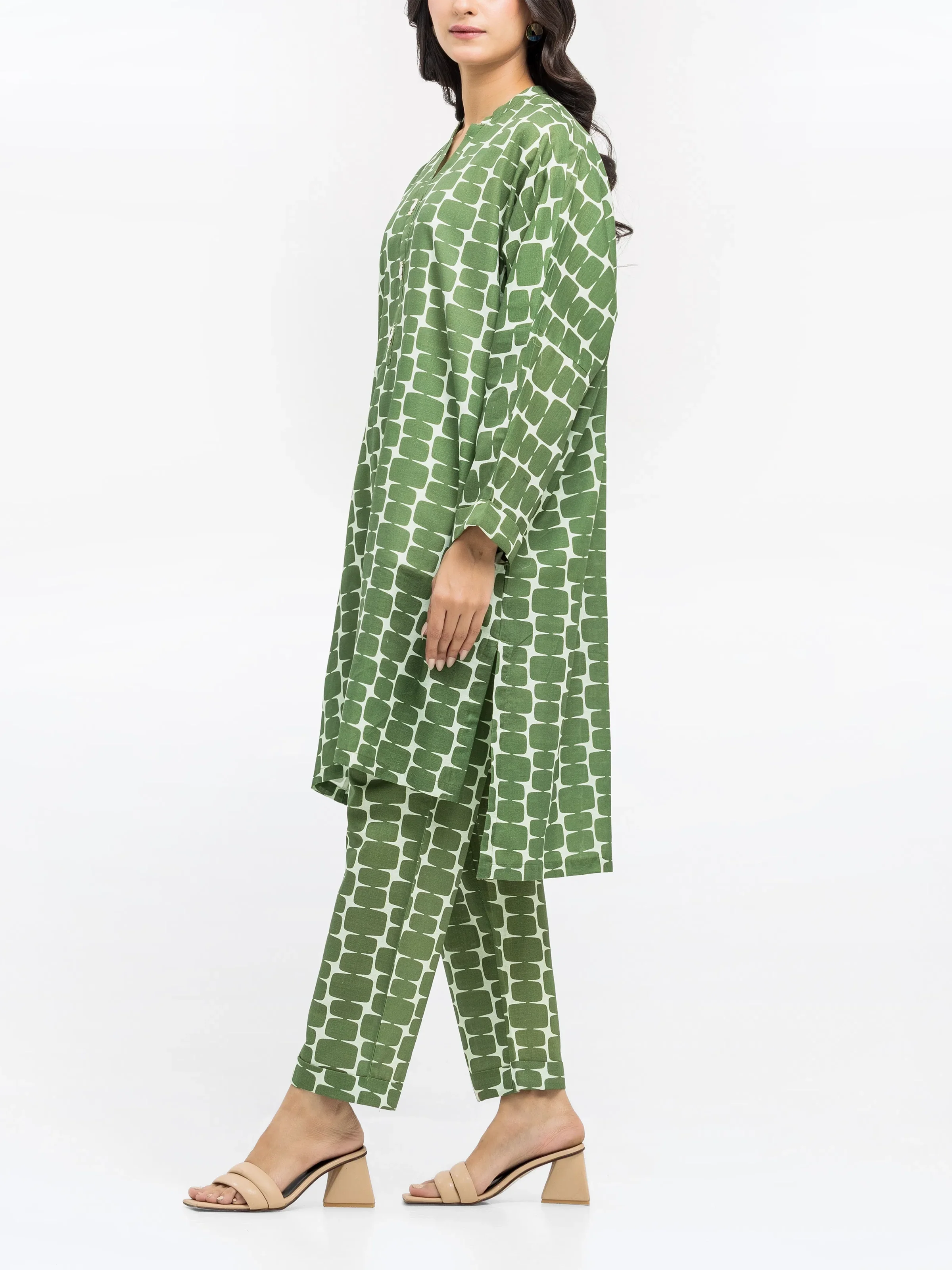 Printed Khaddar Co-Ord Set - EWTKP24-81412ST - Image 5