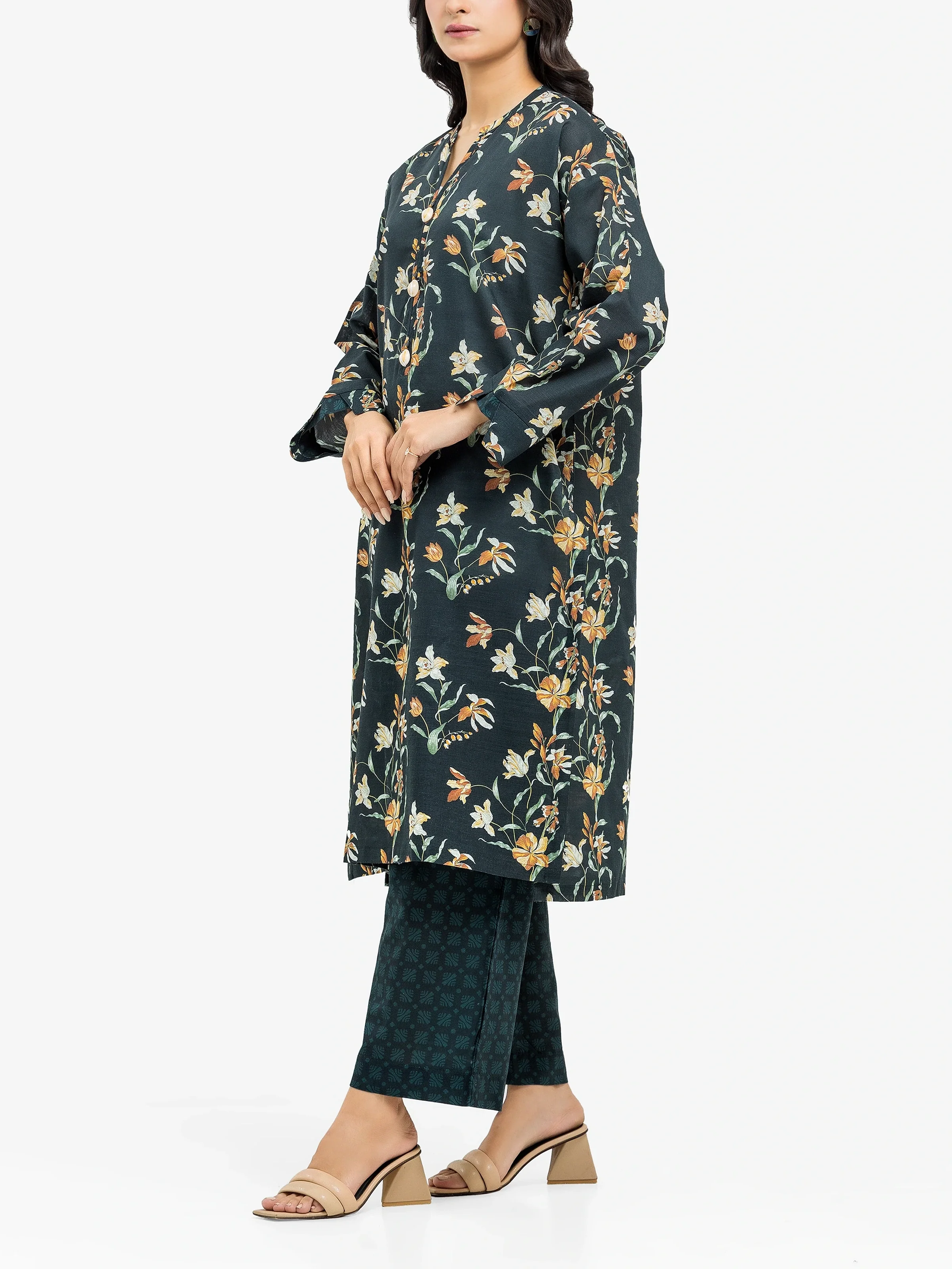 Printed Khaddar Co-Ord Set - EWTKP24-81413ST - Image 4
