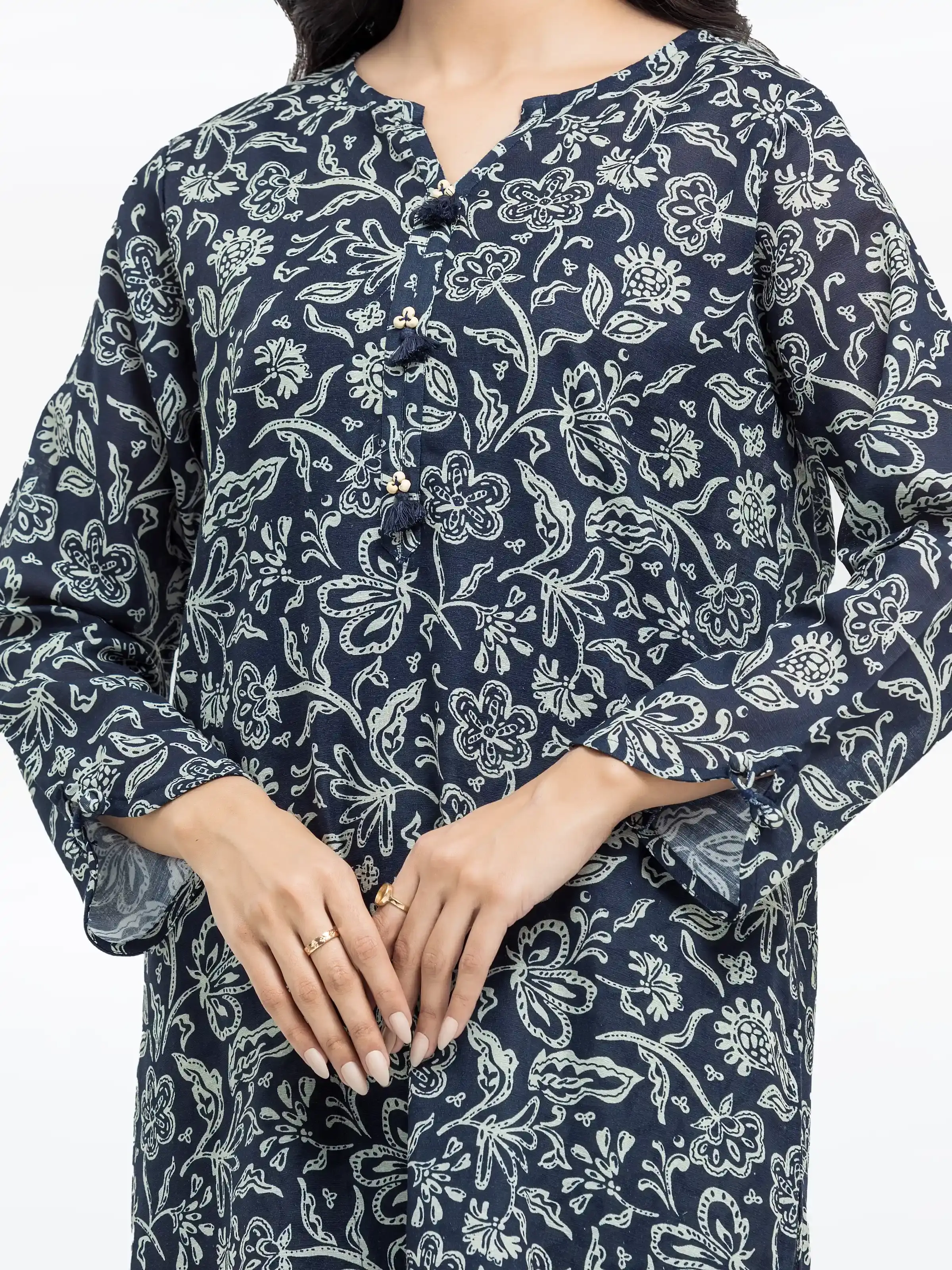 Printed Khaddar Co-Ord Set - EWTKP24-81419ST - Image 3