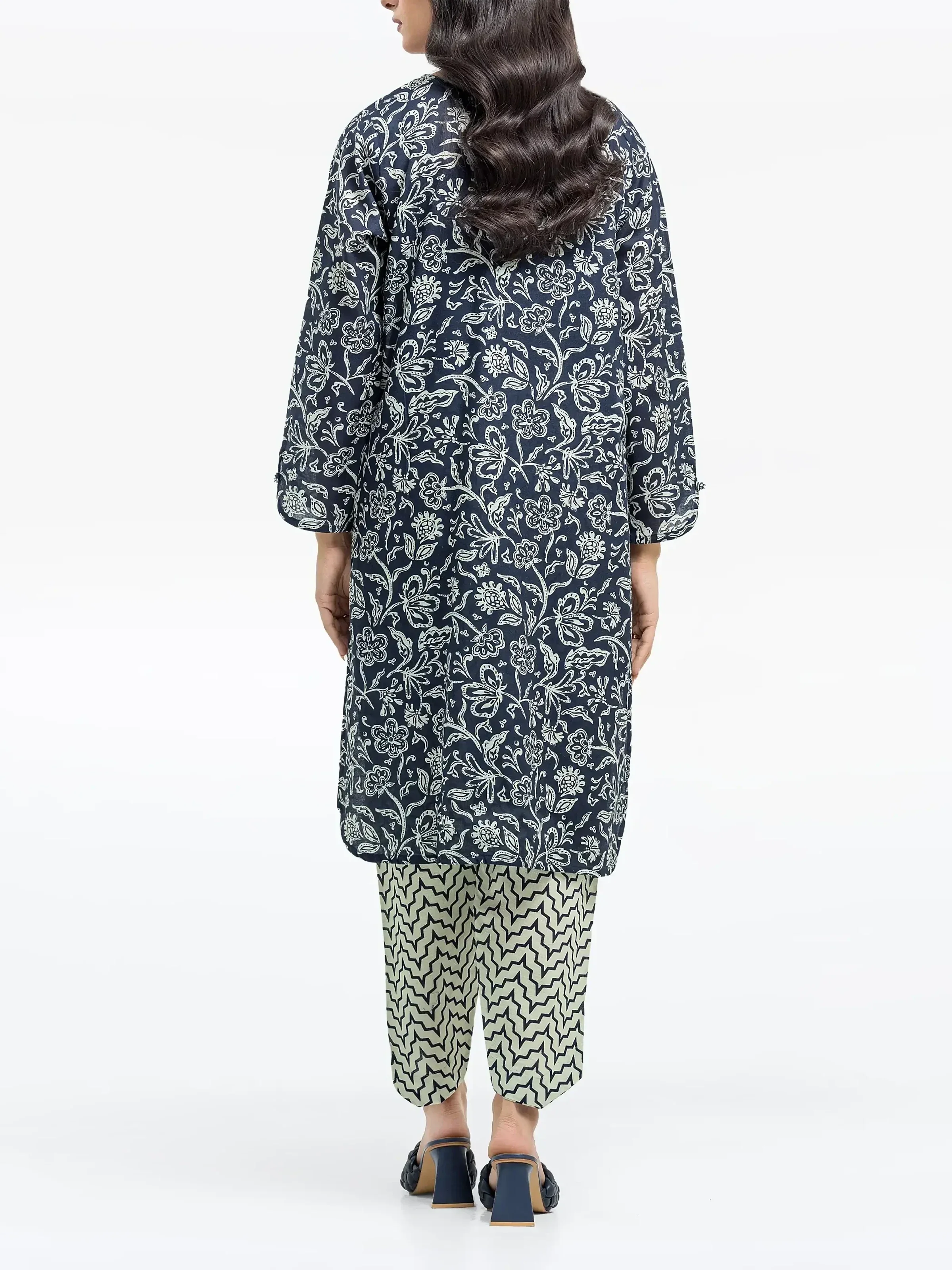 Printed Khaddar Co-Ord Set - EWTKP24-81419ST - Image 5