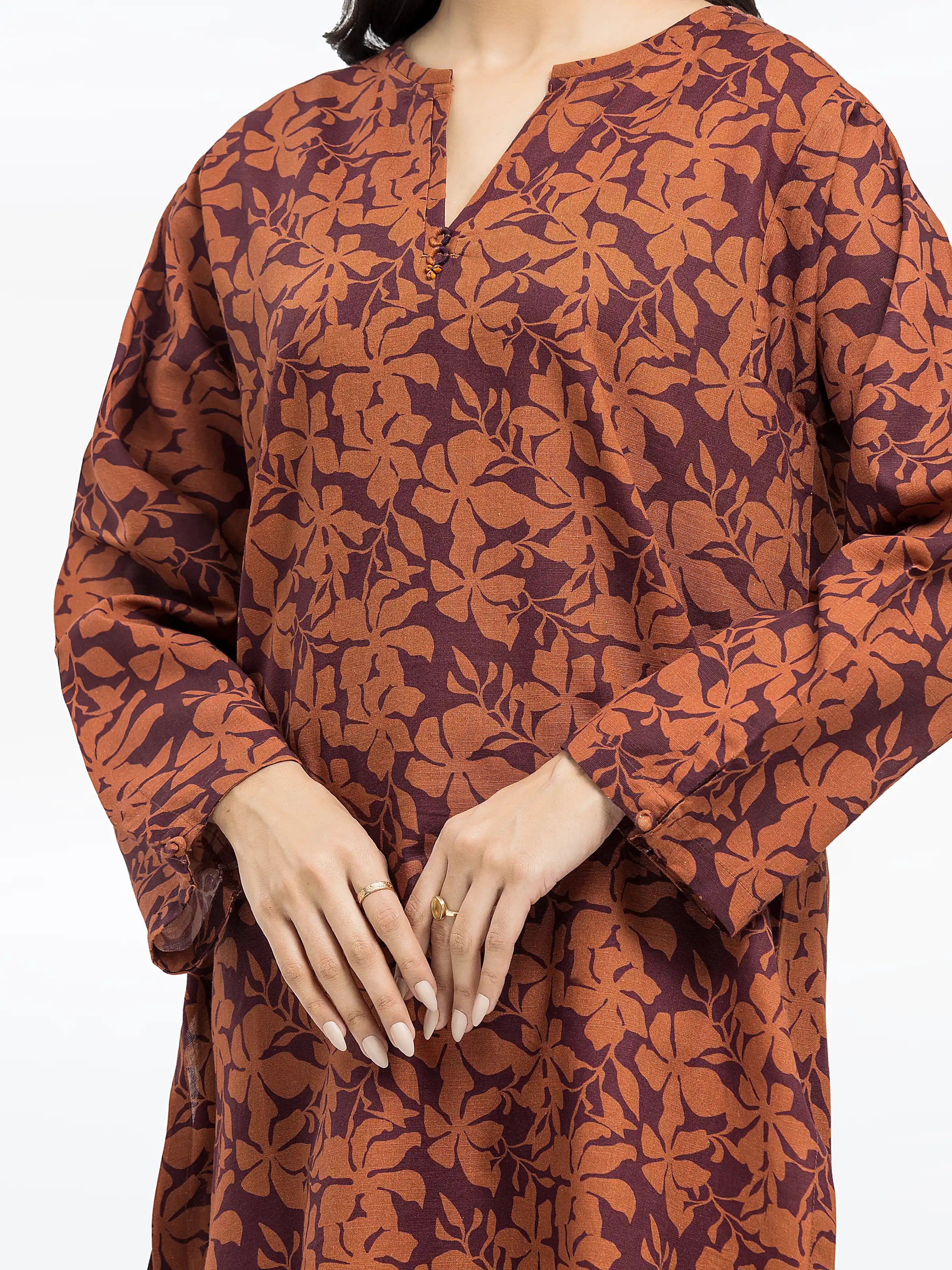 Printed Khaddar Co-Ord Set - EWTKP24-81420ST - Image 3