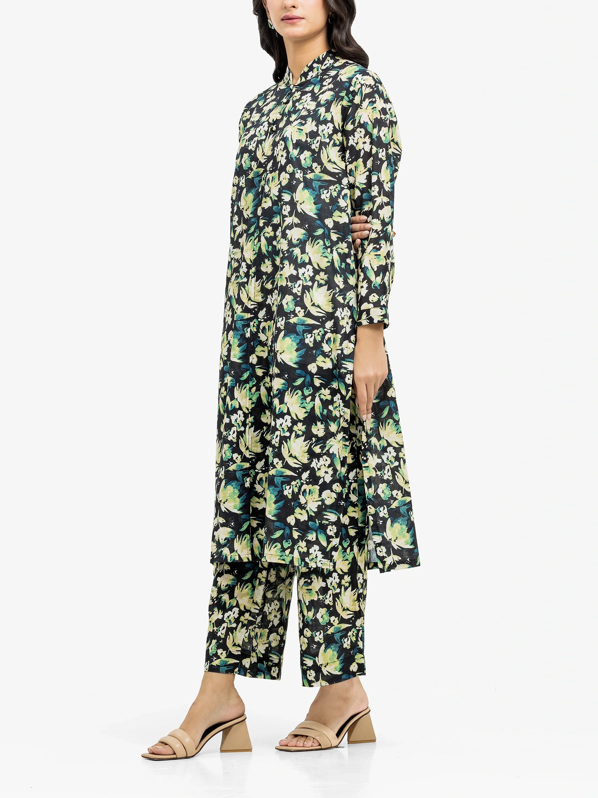 Printed Khaddar Co-Ord Set - EWTKP24-81505ST - Image 3