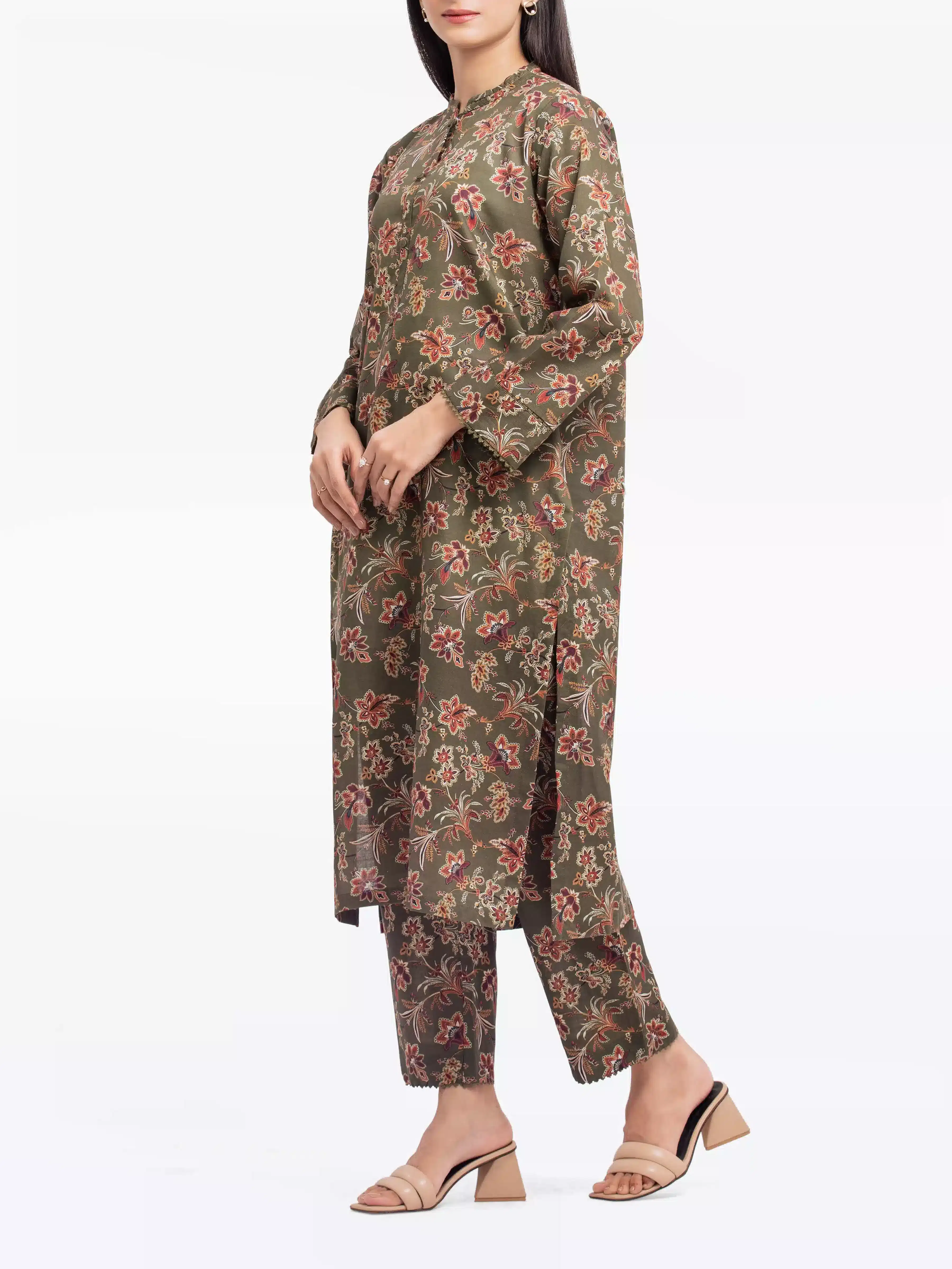 Printed Khaddar Co-Ord Set - EWTKP24-81521ST - Image 4