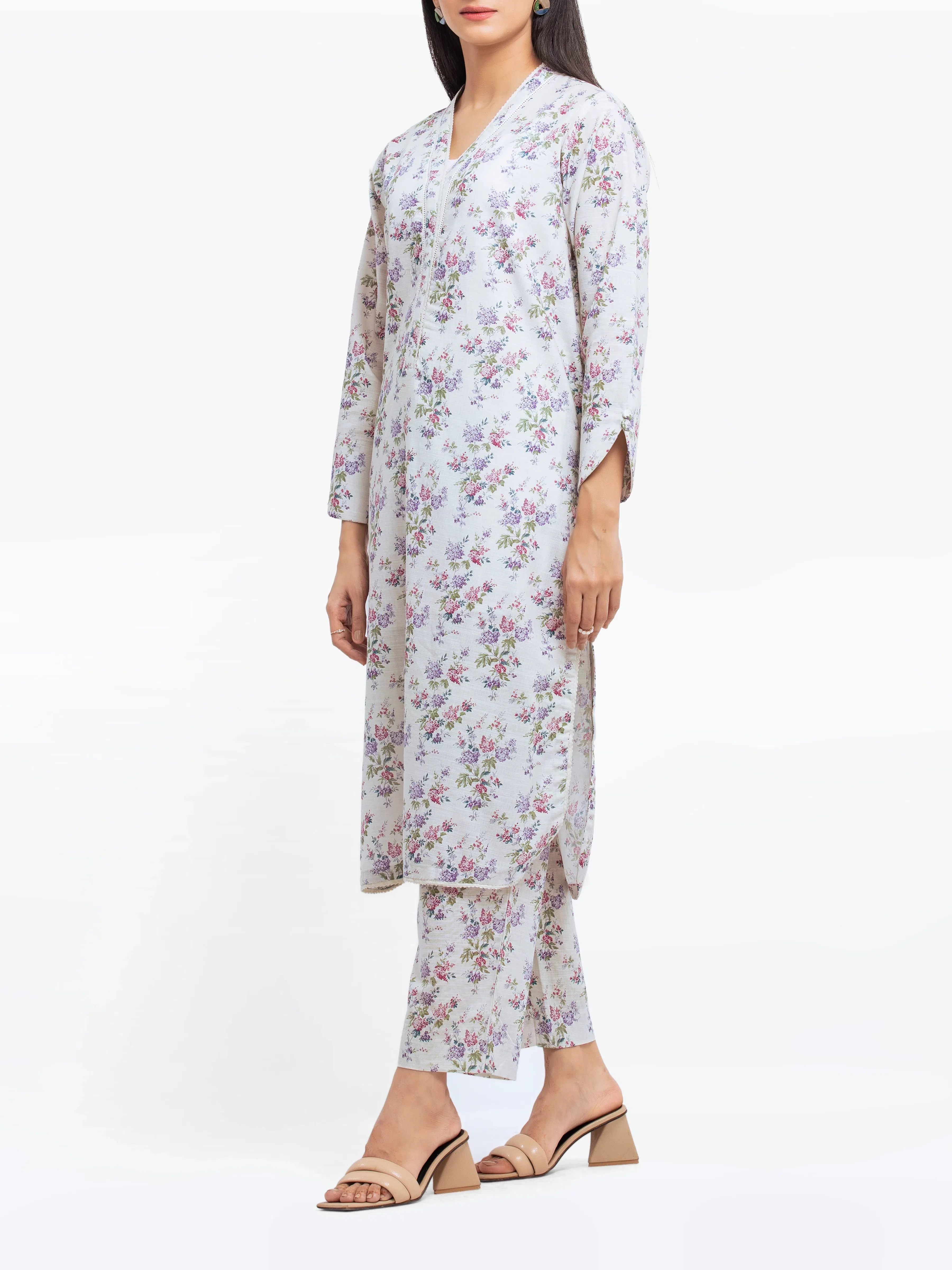 Printed Khaddar Co-Ord Set - EWTKP24-81528ST - Image 4