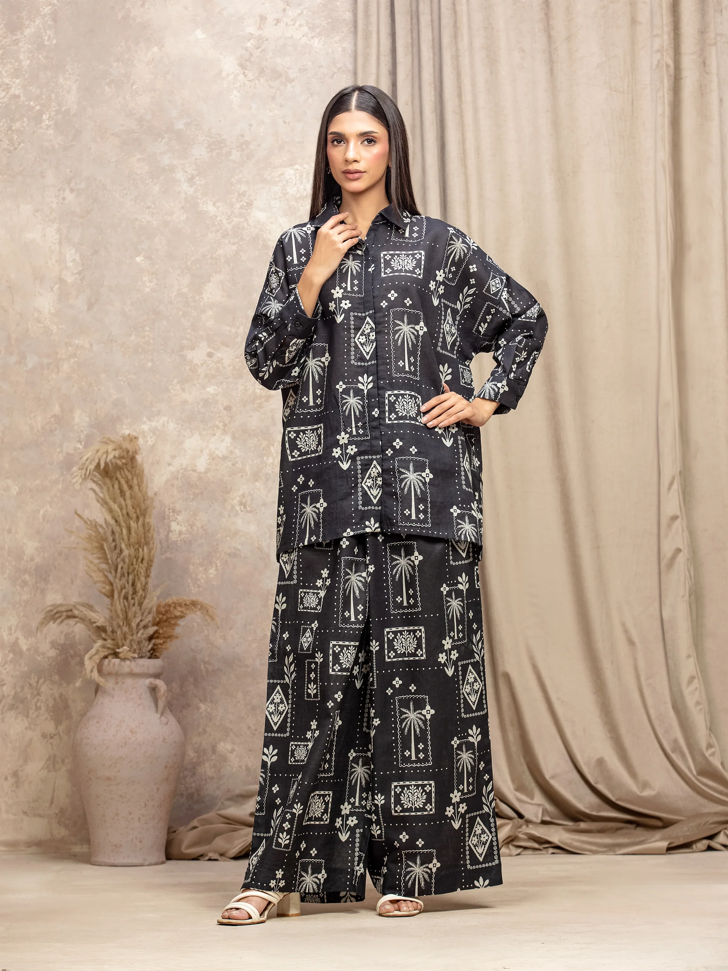 Printed Khaddar Co-Ord Set - EWTKP5-84029ST