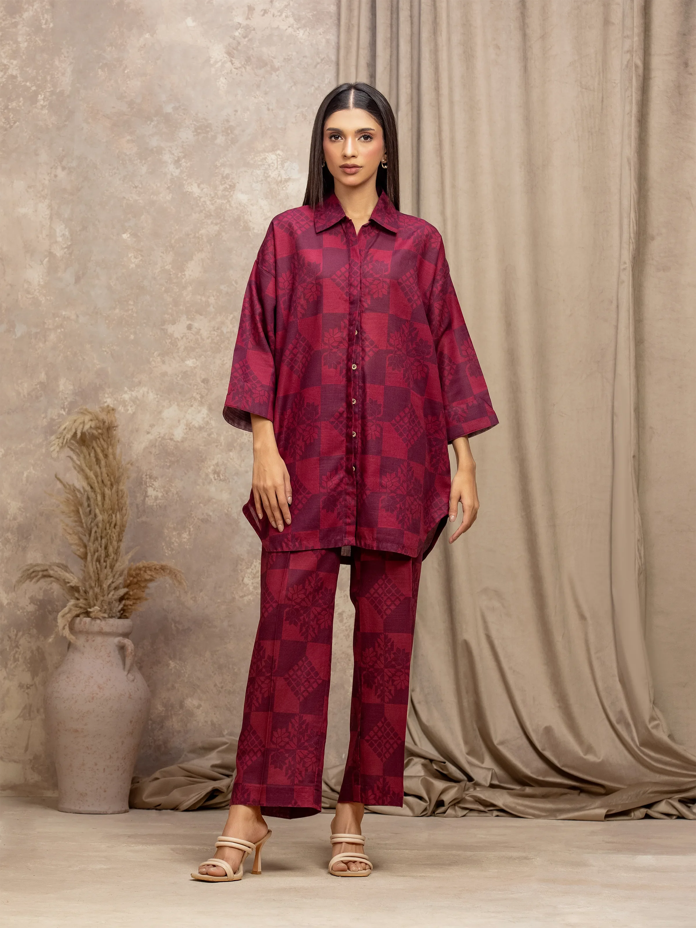 Printed Khaddar Co-Ord Set - EWTKP5-84032ST