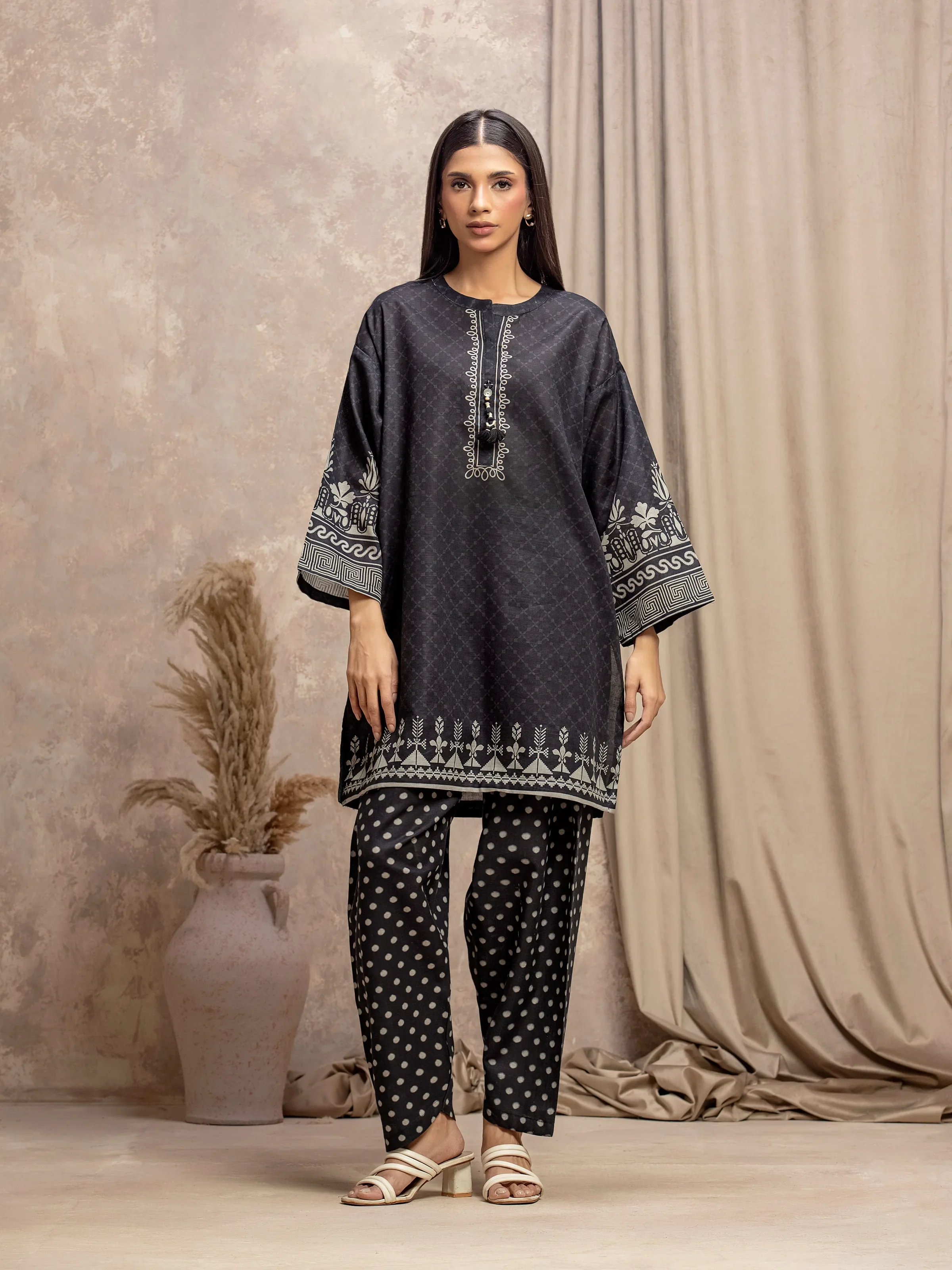 Printed Khaddar Co-Ord Set - EWTKP5-84036ST
