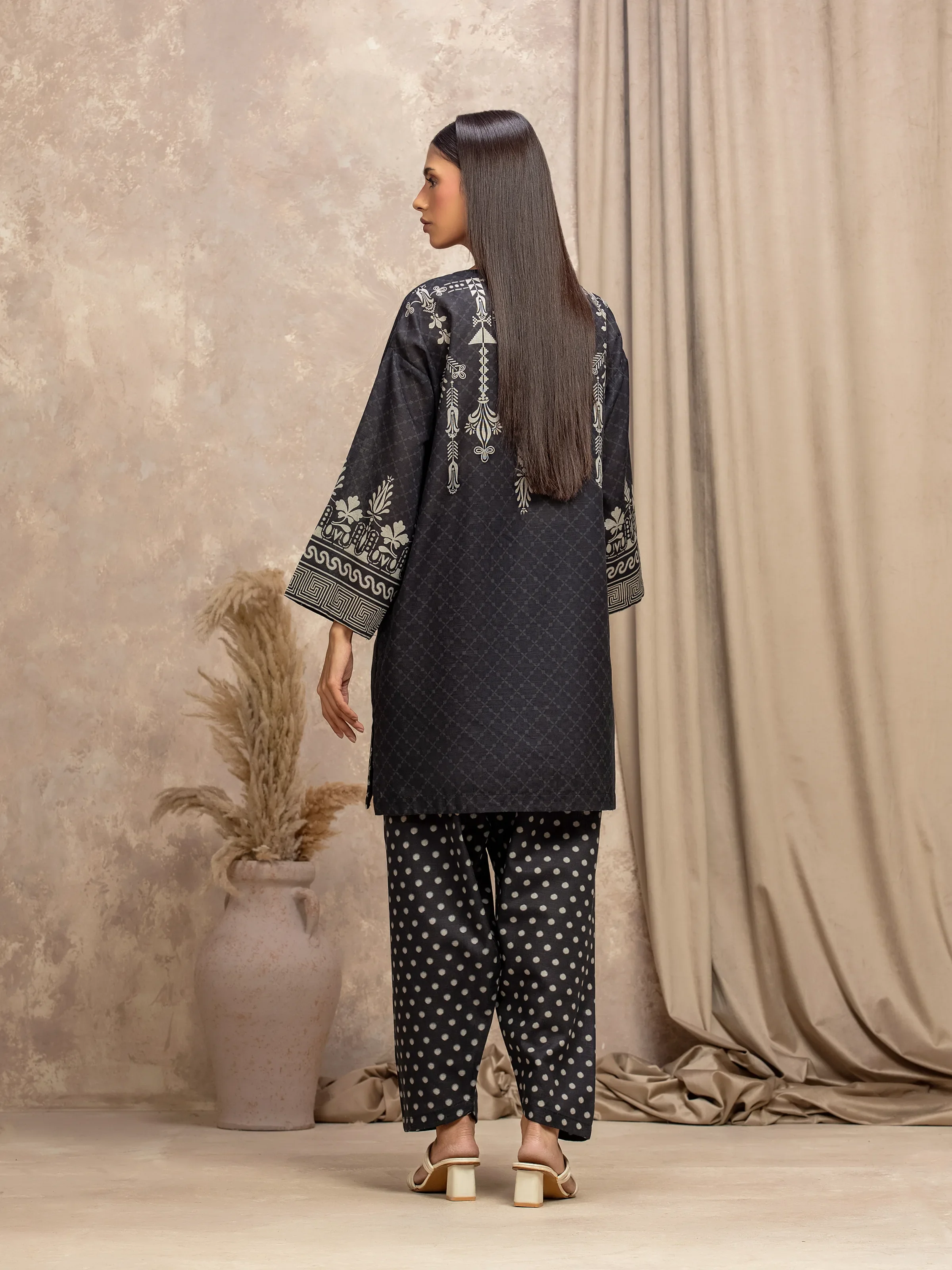 Printed Khaddar Co-Ord Set - EWTKP5-84036ST - Image 6