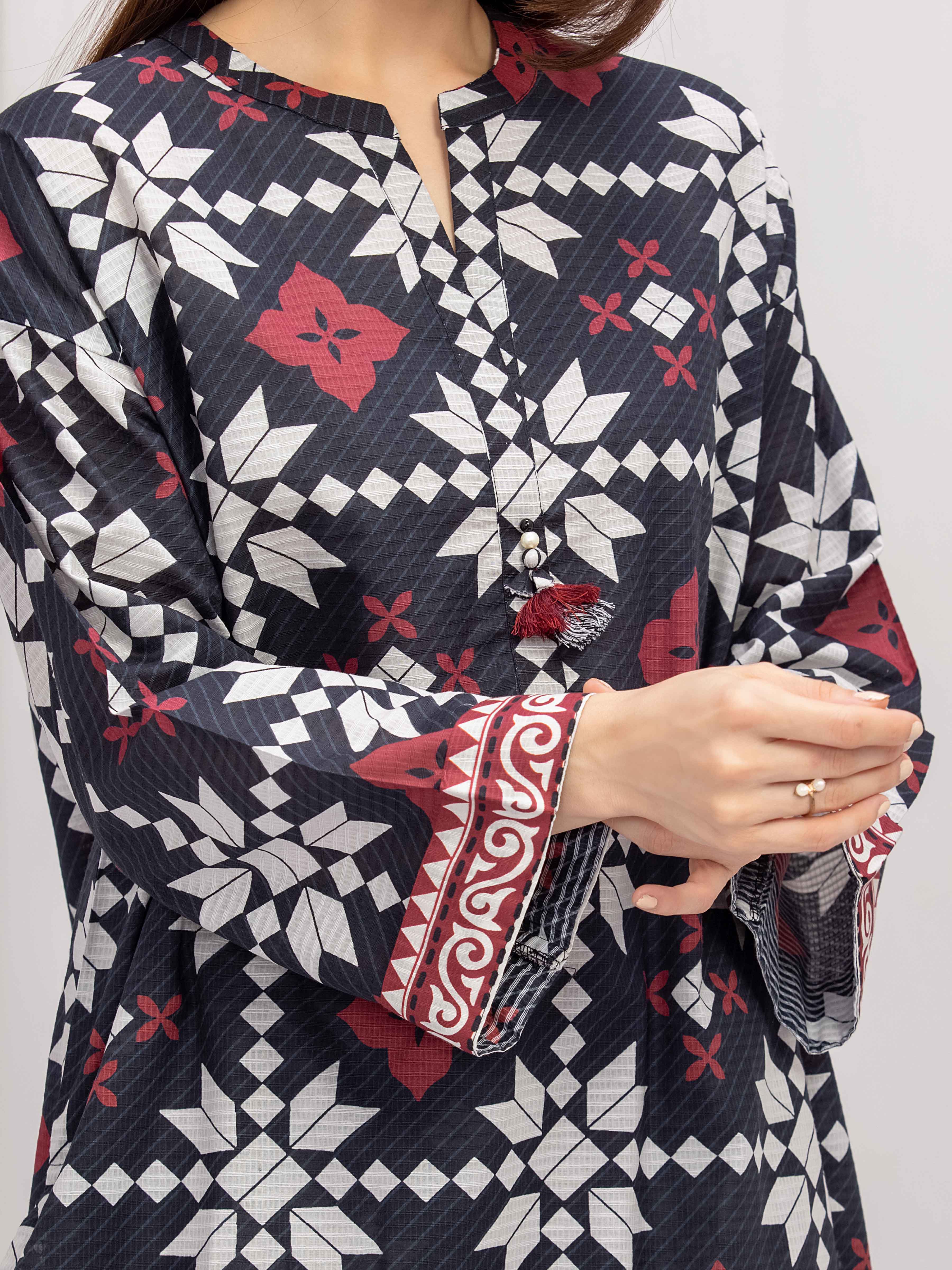 Printed Lawn Slub Co-Ord Set - EWTKP5-86011ST - Image 4