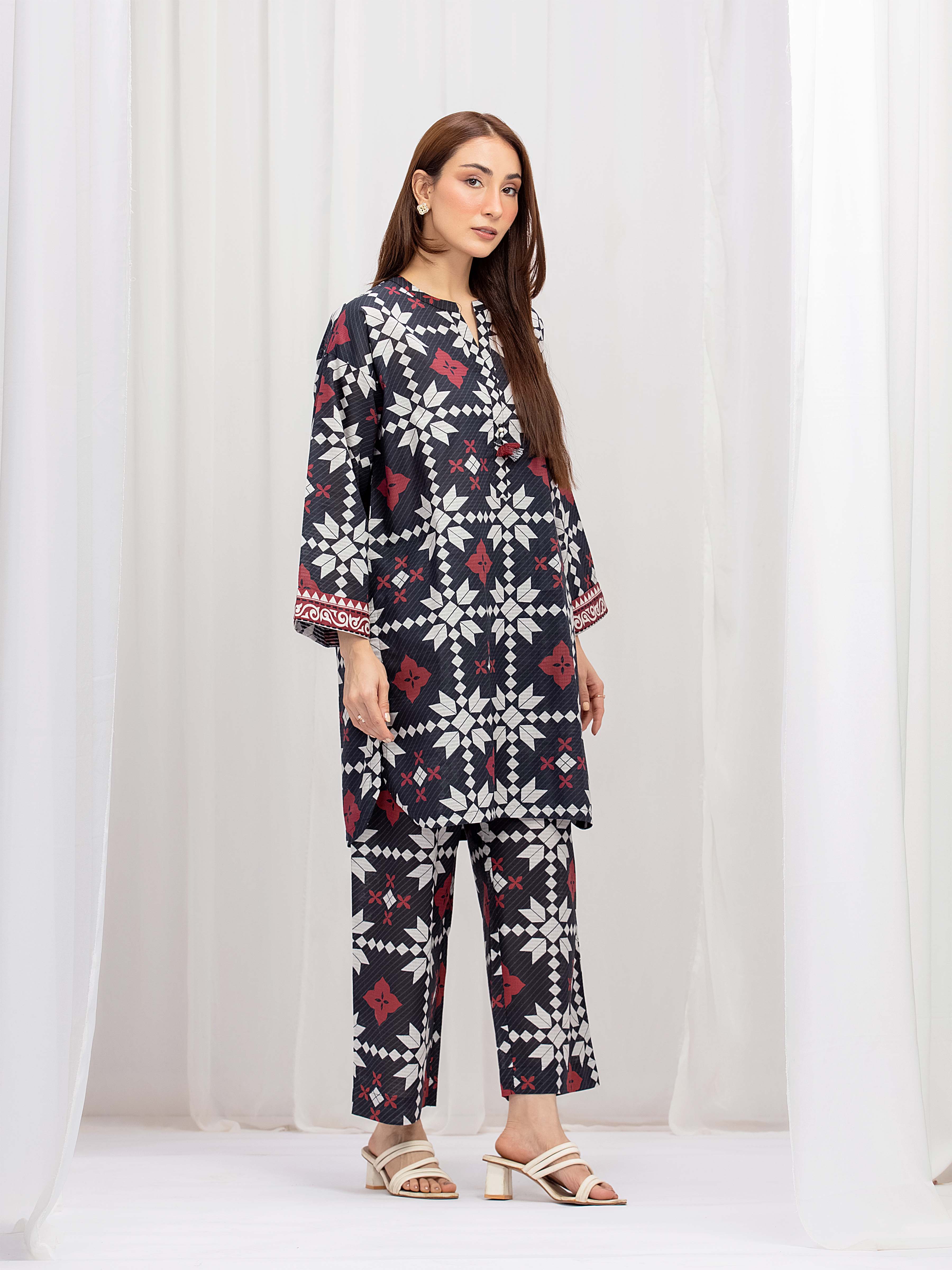 Printed Lawn Slub Co-Ord Set - EWTKP5-86011ST - Image 5