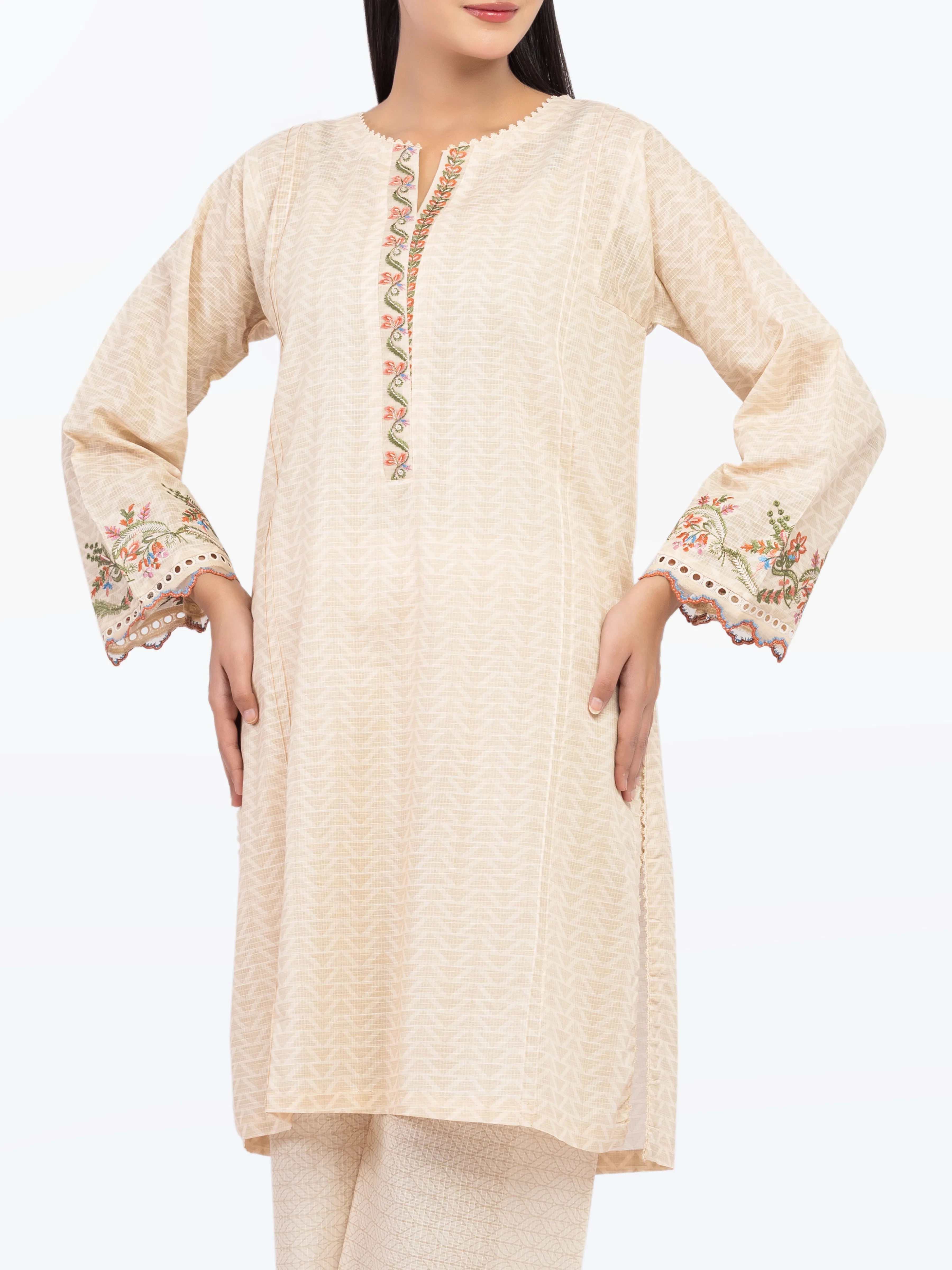 Printed Lawn Slub Co-Ord Set - EWTKP5-81680ST - Image 2