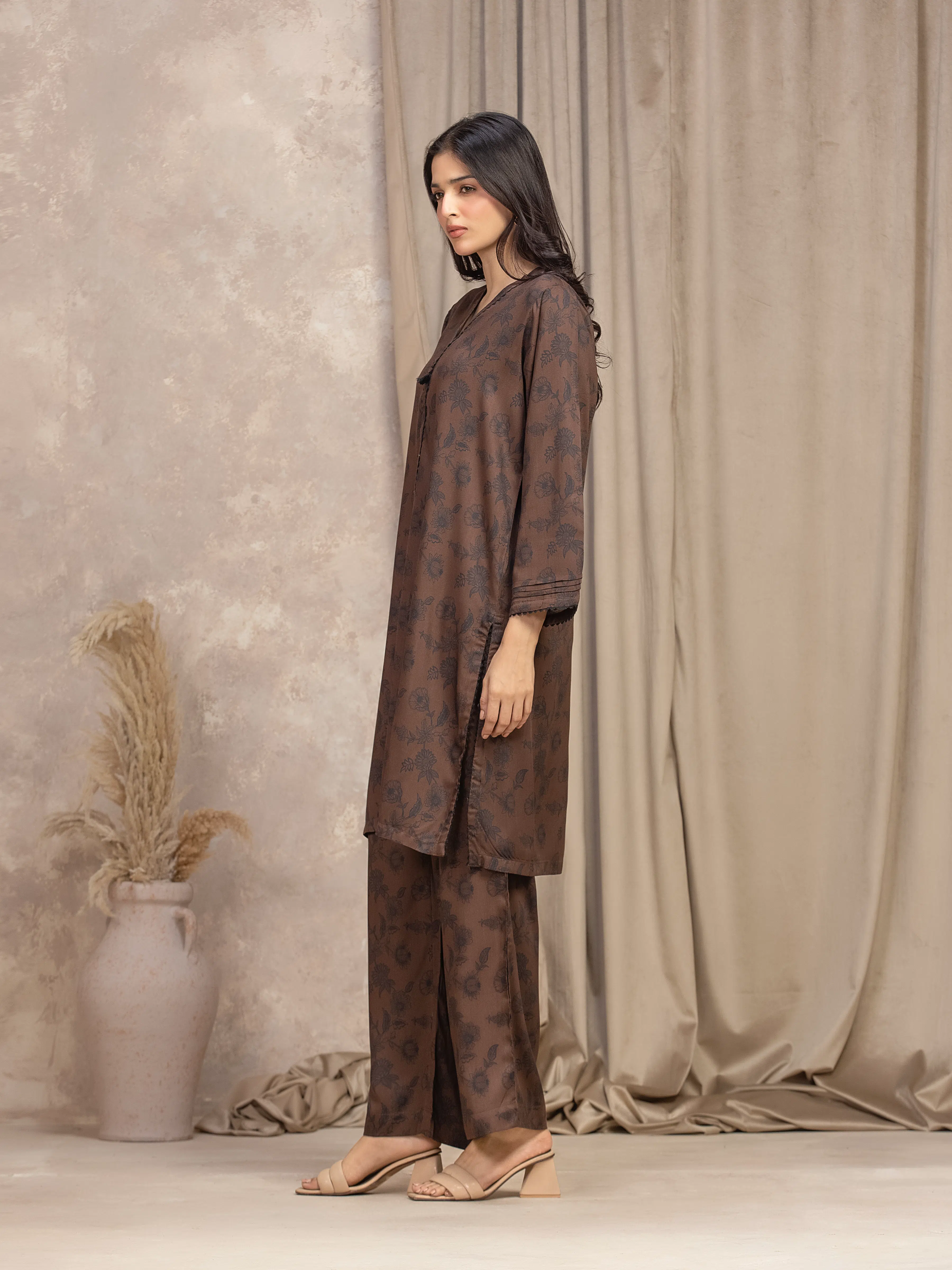 Printed Marina Twill Viscose Co-Ord Set - EWTKP5-81379ST - Image 5