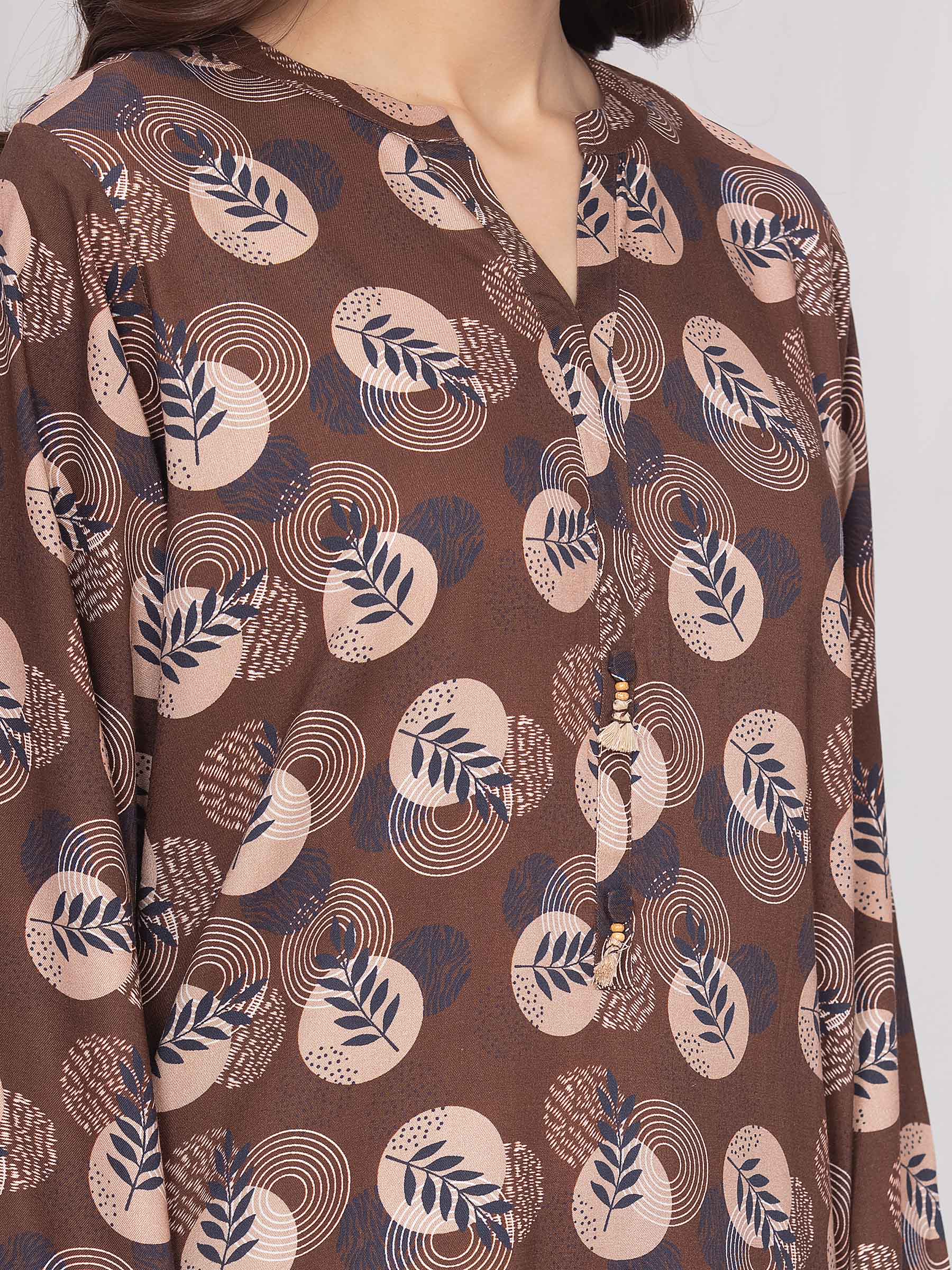 Printed Marina Twill Viscose Co-Ord Set - EWTKP5-81476ST - Image 2