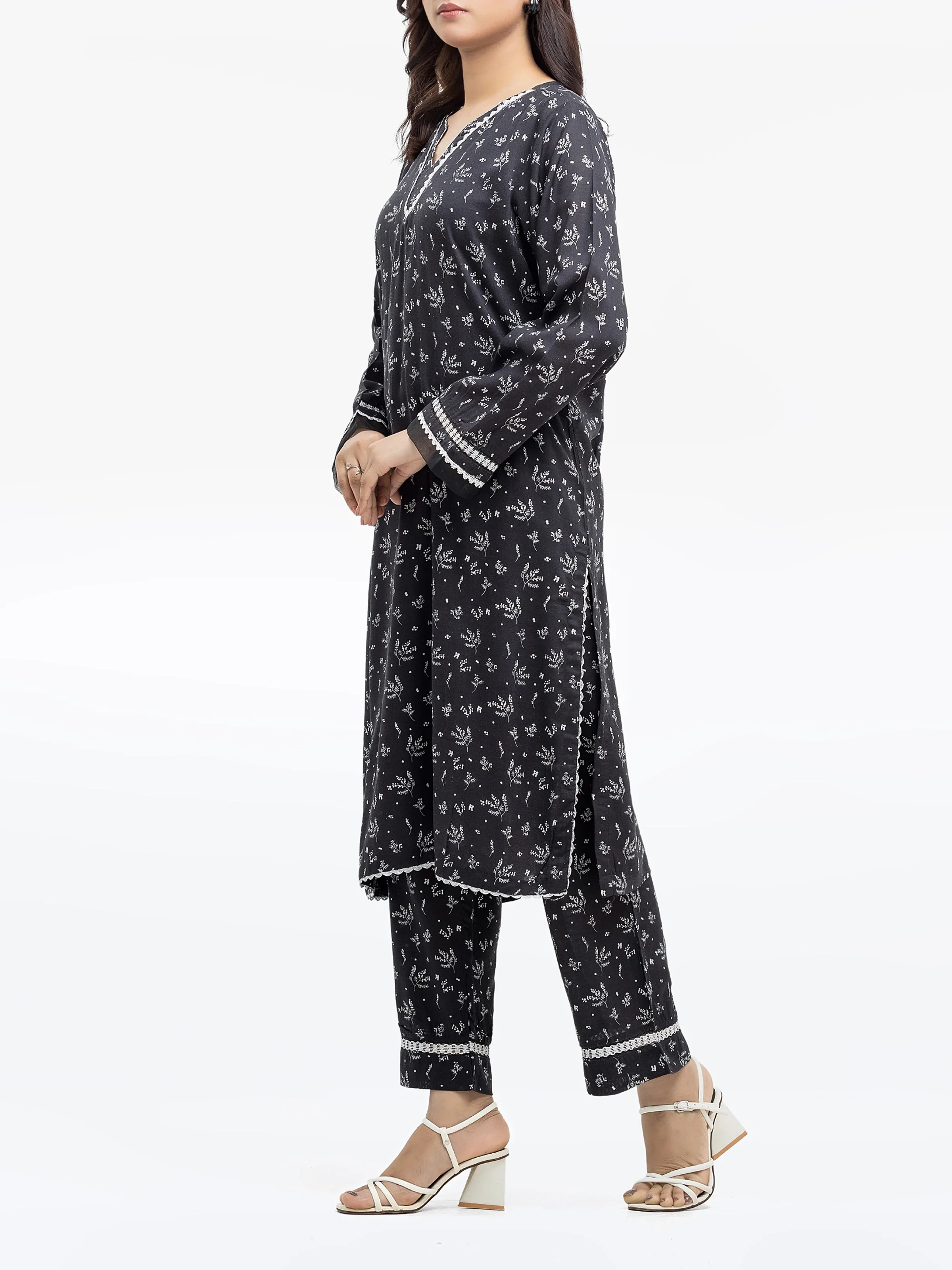 Printed Raw Silk Co-Ord Set - EWTKP24-80127ST - Image 4
