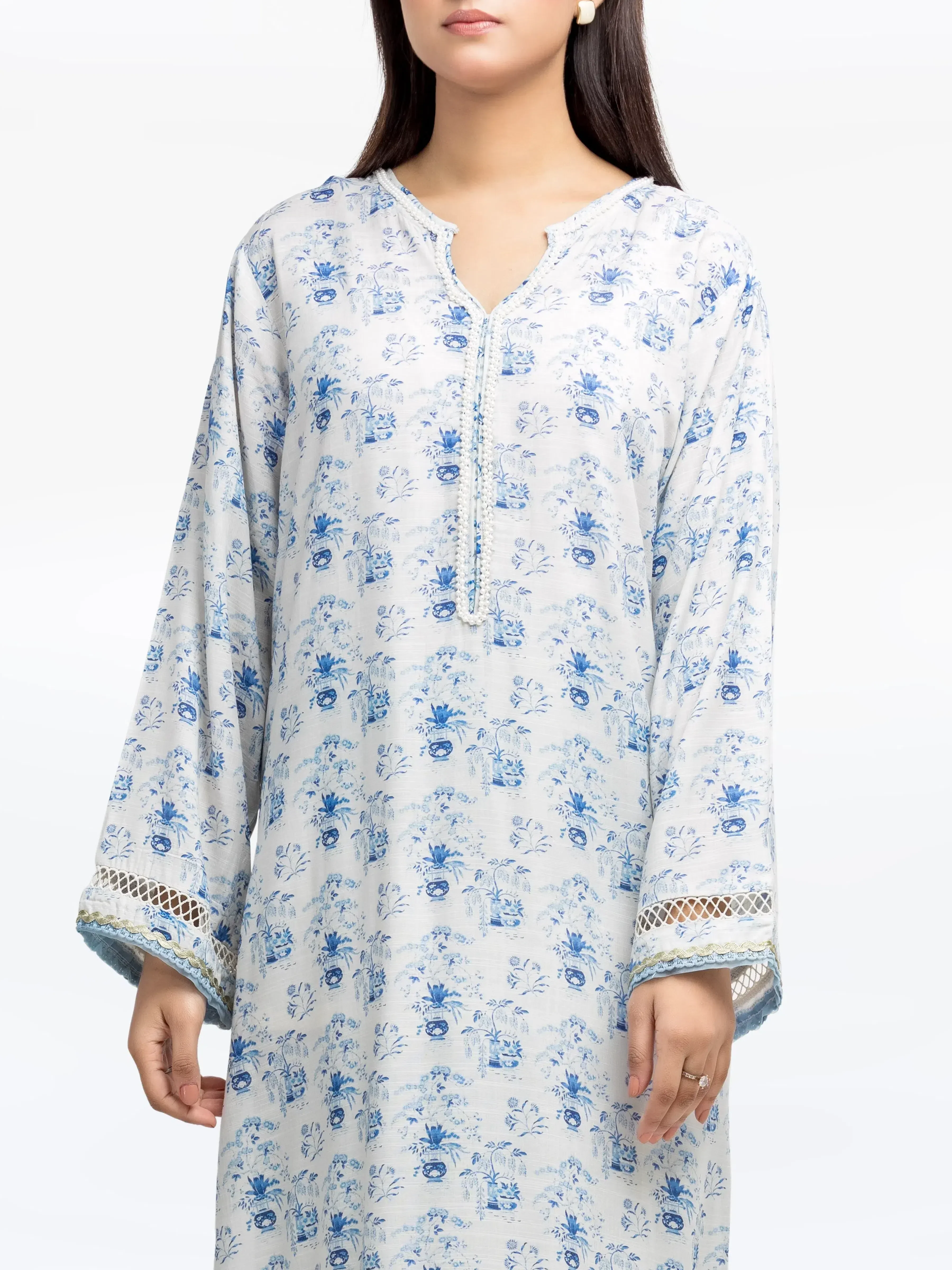 Printed Raw Silk Co-Ord Set - EWTKP24-80130ST - Image 2