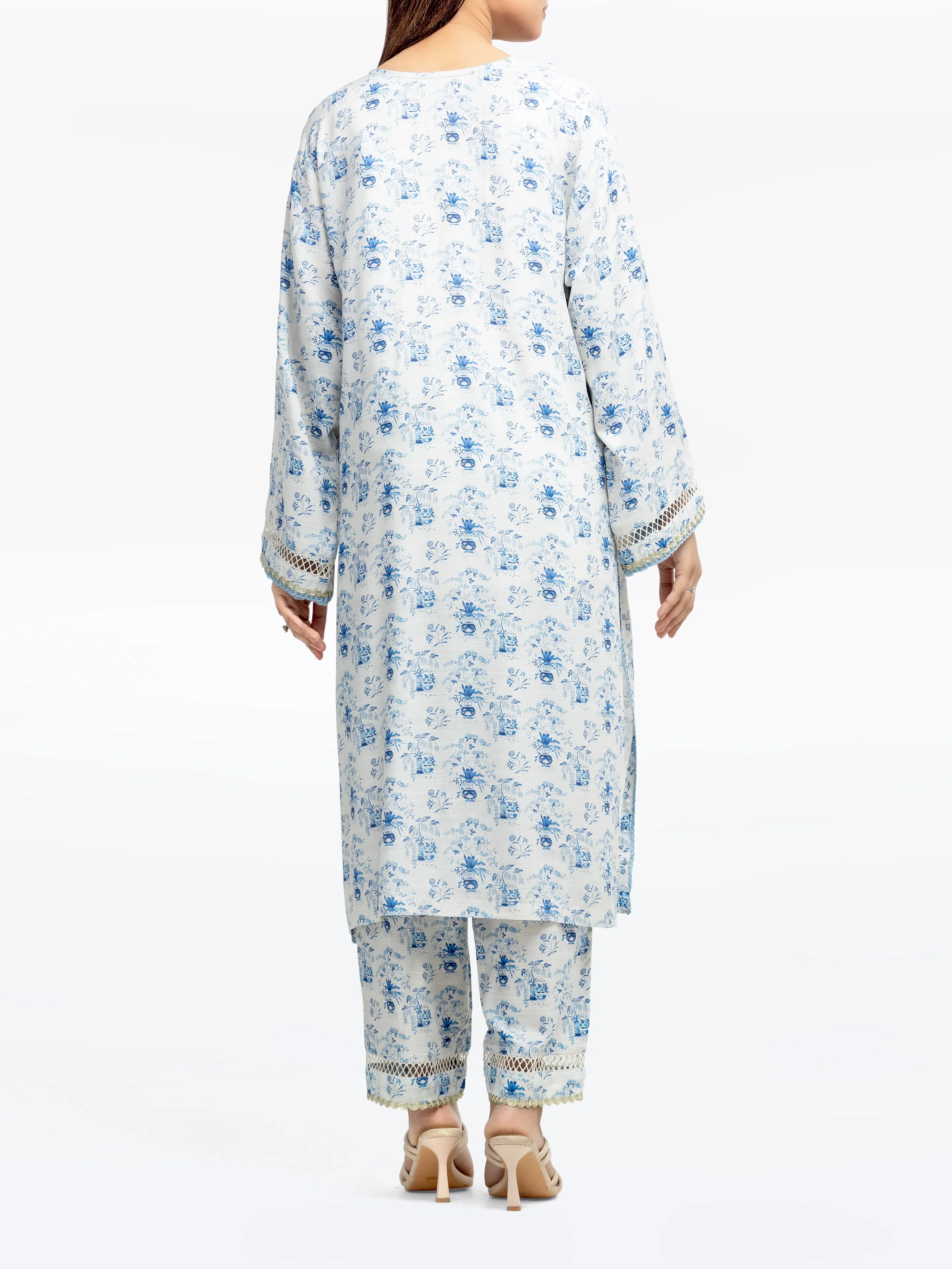 Printed Raw Silk Co-Ord Set - EWTKP24-80130ST - Image 6