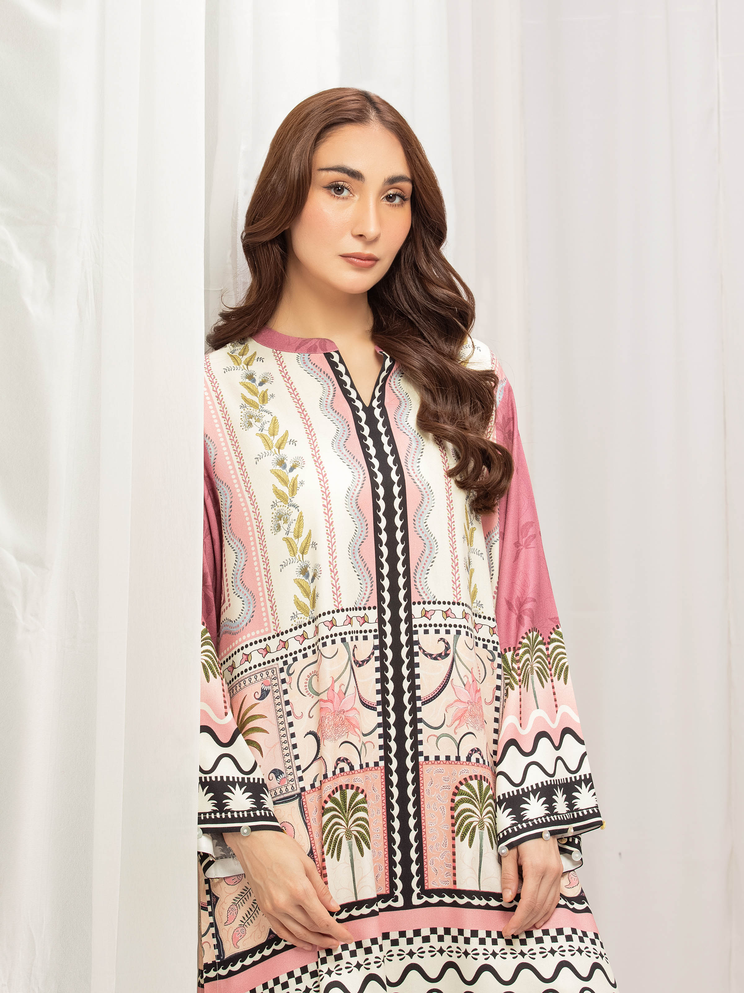 Printed Twill Viscose Co-Ord Set - EWTKP5-84073ST - Image 2