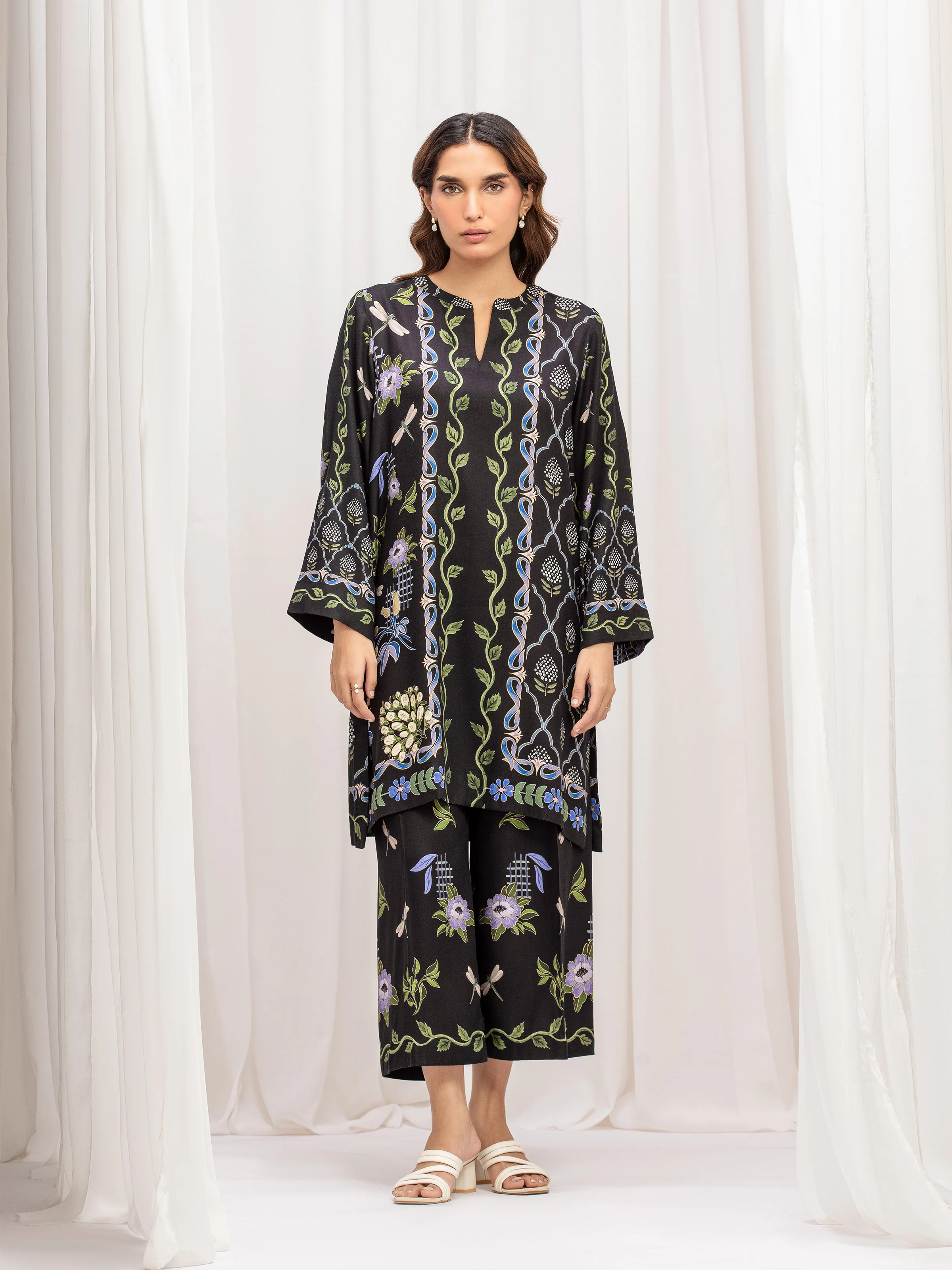 Printed Twill Viscose Co-Ord Set - EWTKP5-84079ST