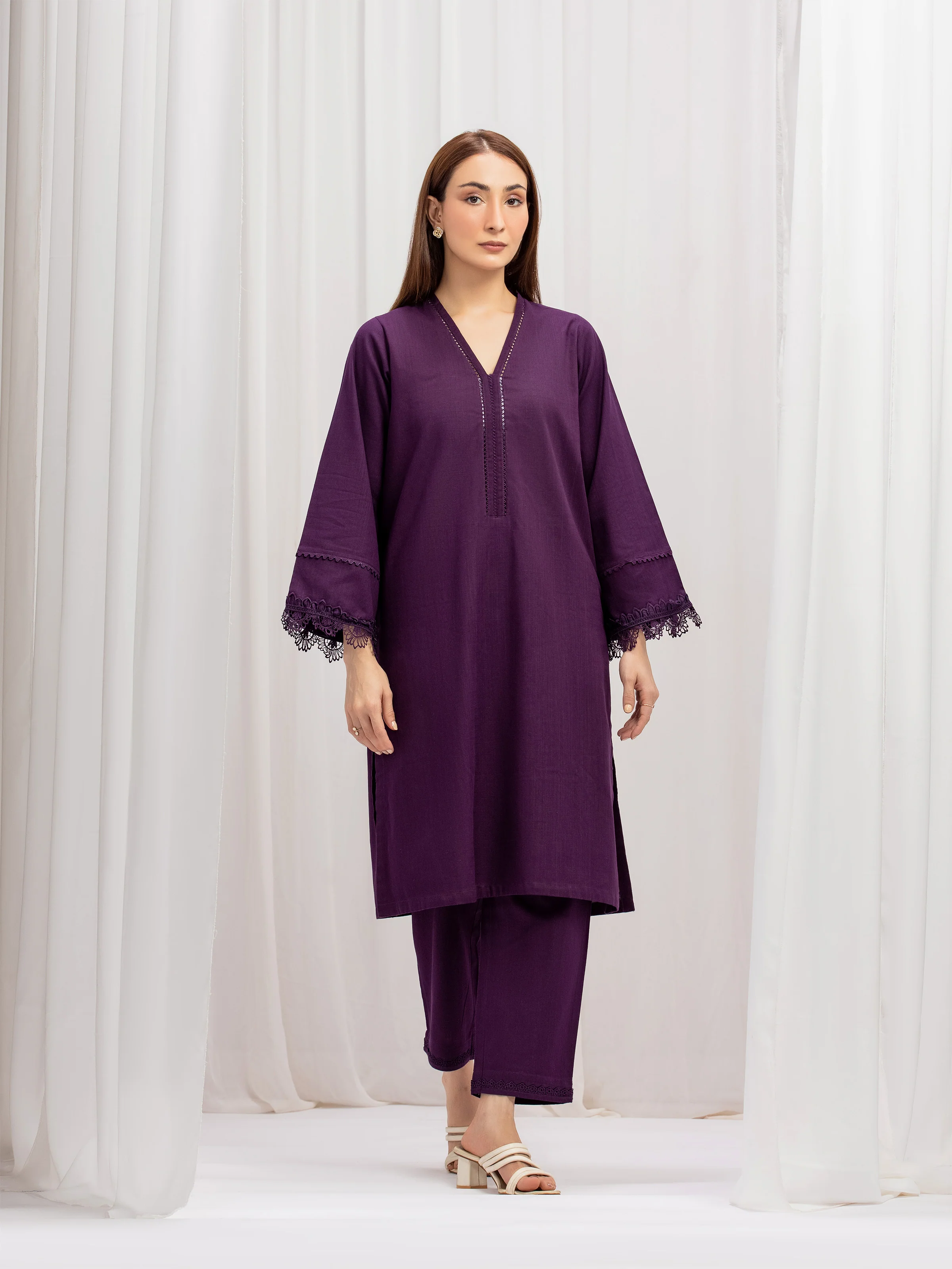 Solid Cross Hatch Co-Ord Set - EWTKS5-81076ST