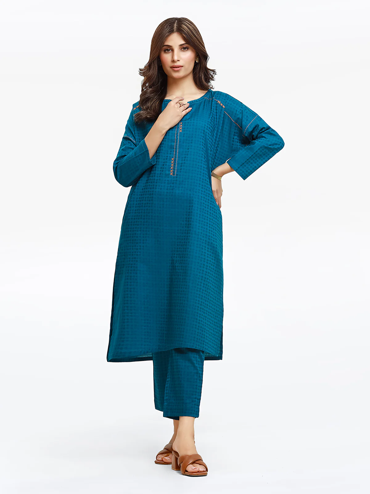Solid Dobby Co-Ord Set - EWTKS24-68976ST