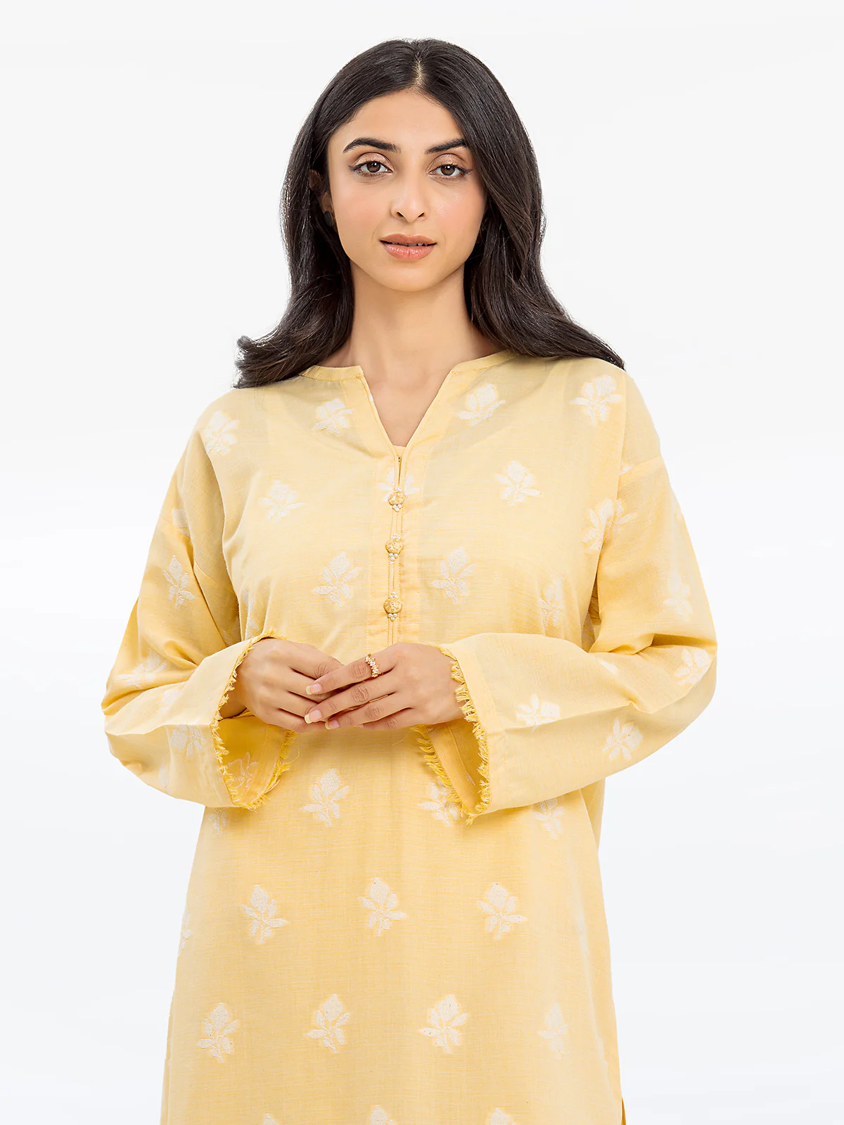 Printed Jacquard Shirt Trouser - EWTKS24-80089ST - Image 2