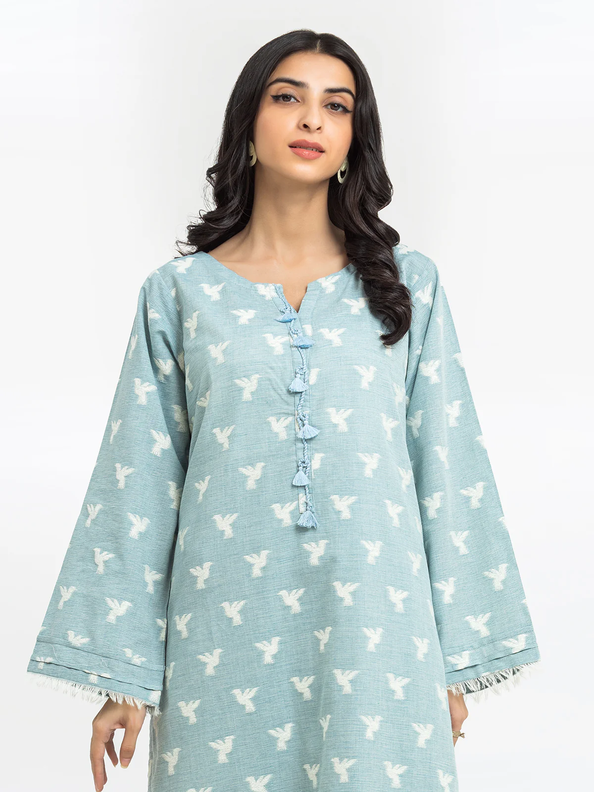 Printed Jacquard Shirt Trouser - EWTKS24-80090ST - Image 2