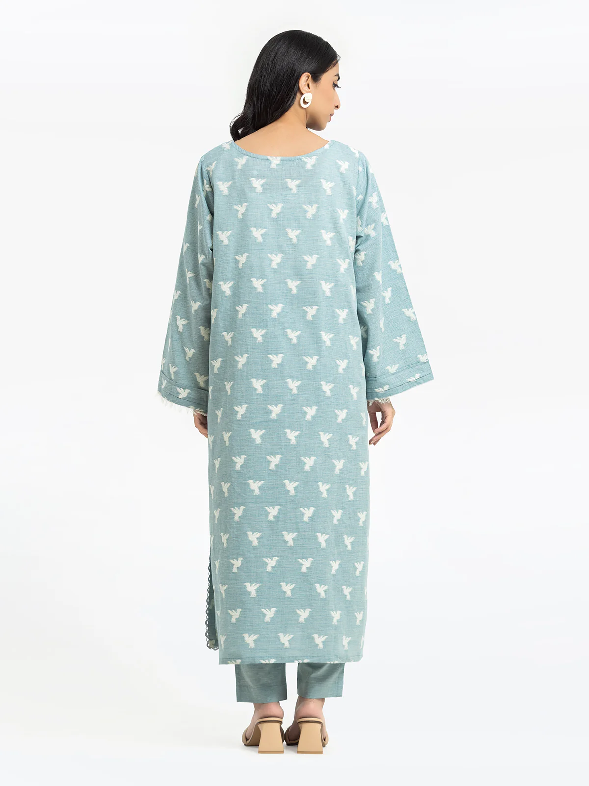 Printed Jacquard Shirt Trouser - EWTKS24-80090ST - Image 5