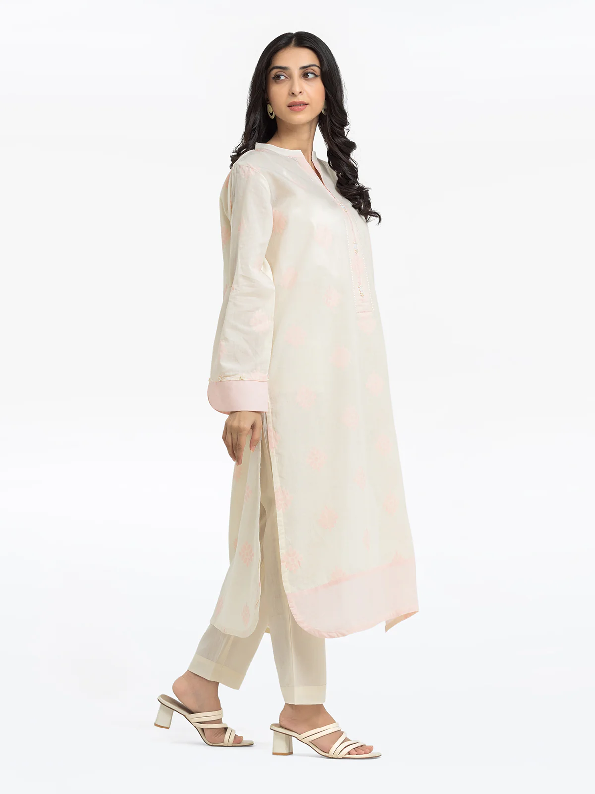Printed Jacquard Shirt Trouser - EWTKS24-80094ST - Image 4