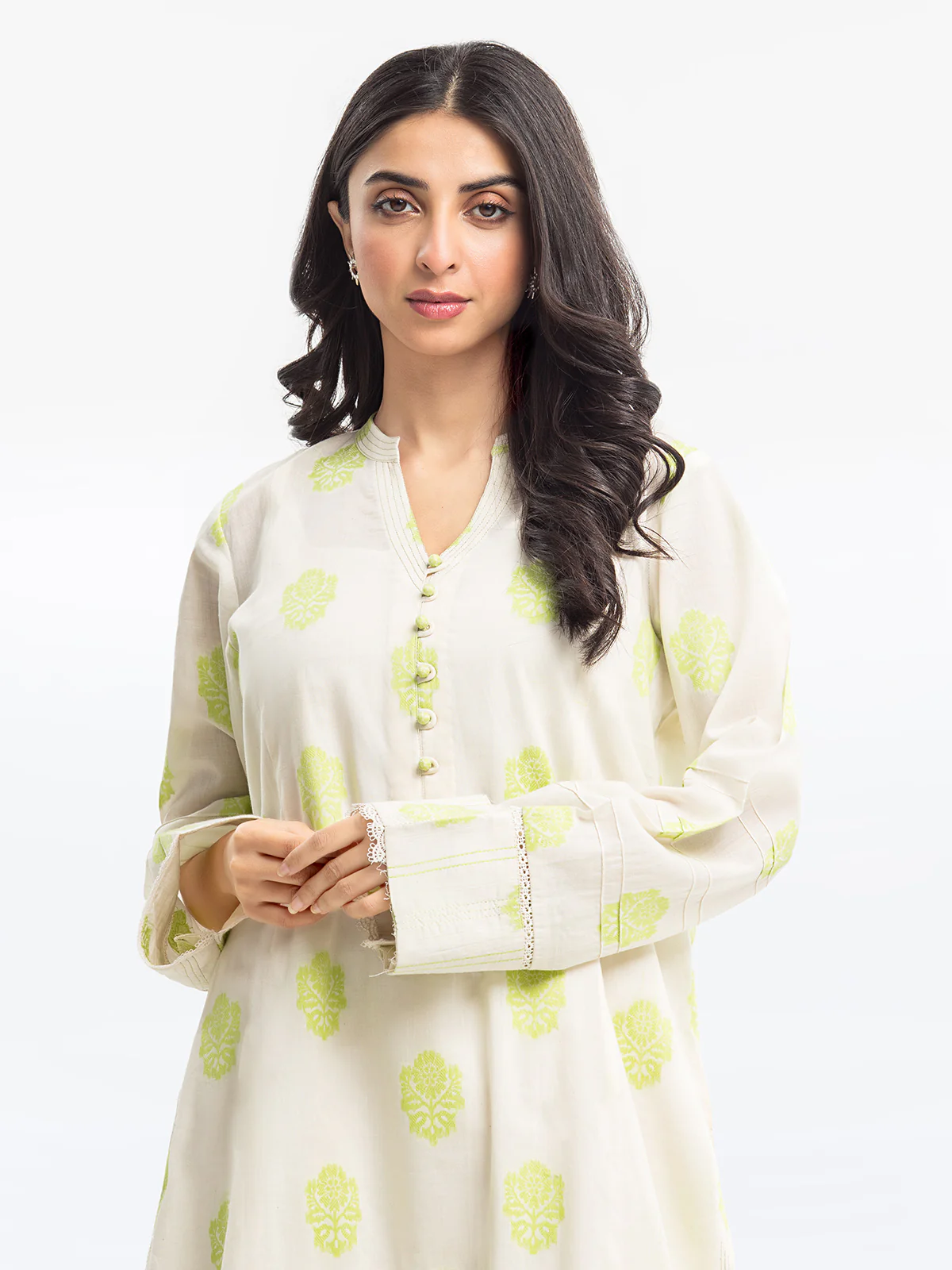 Solid Jacquard Shirt Trouser - EWTKS24-80096ST - Image 2