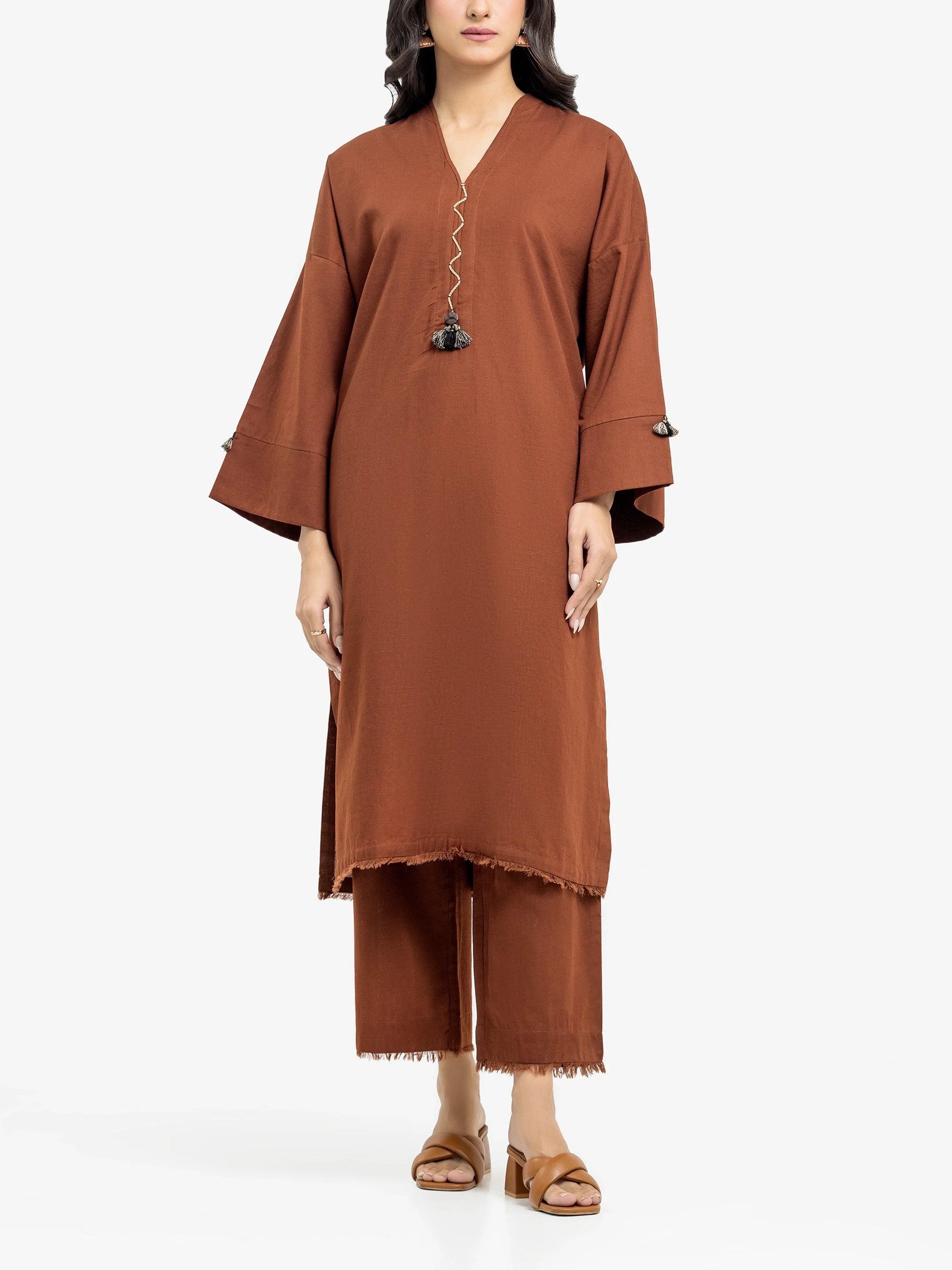 Solid Khaddar Co-Ord Set - EWTKS24-81396ST