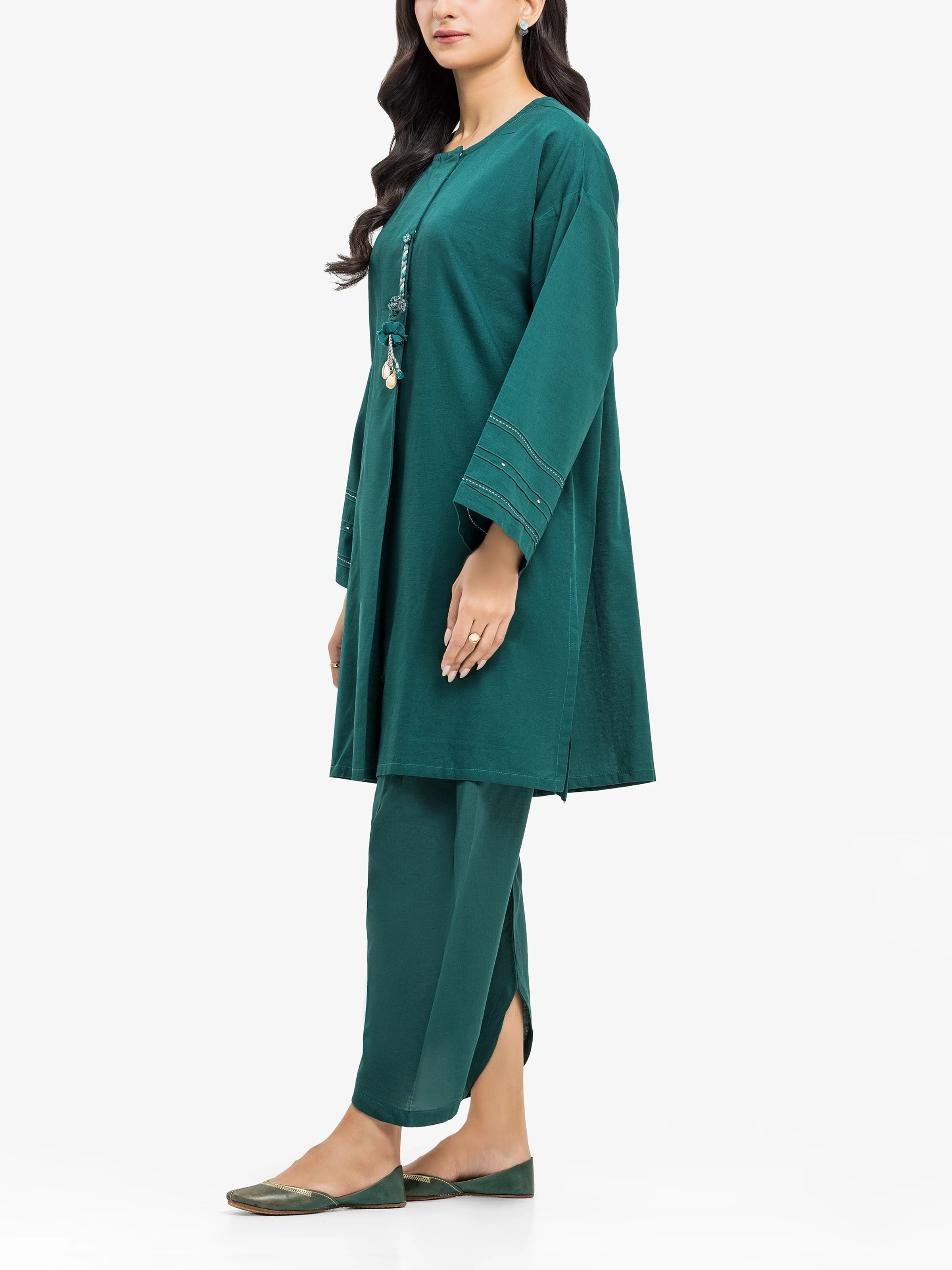 Solid Khaddar Co-Ord Set - EWTKS24-81397ST - Image 4