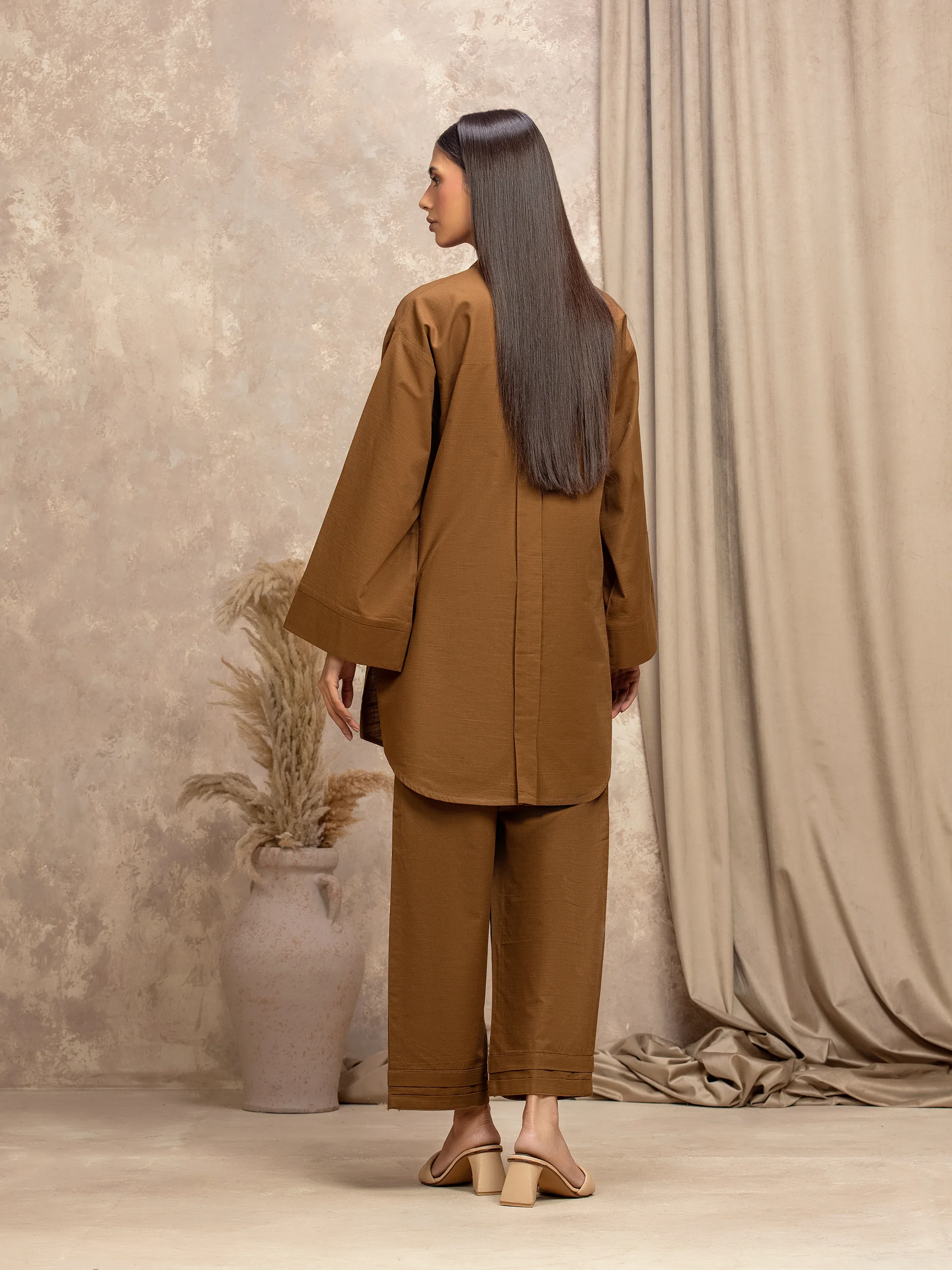 Solid Khaddar Co-Ord Set - EWTKS5-84024ST - Image 6