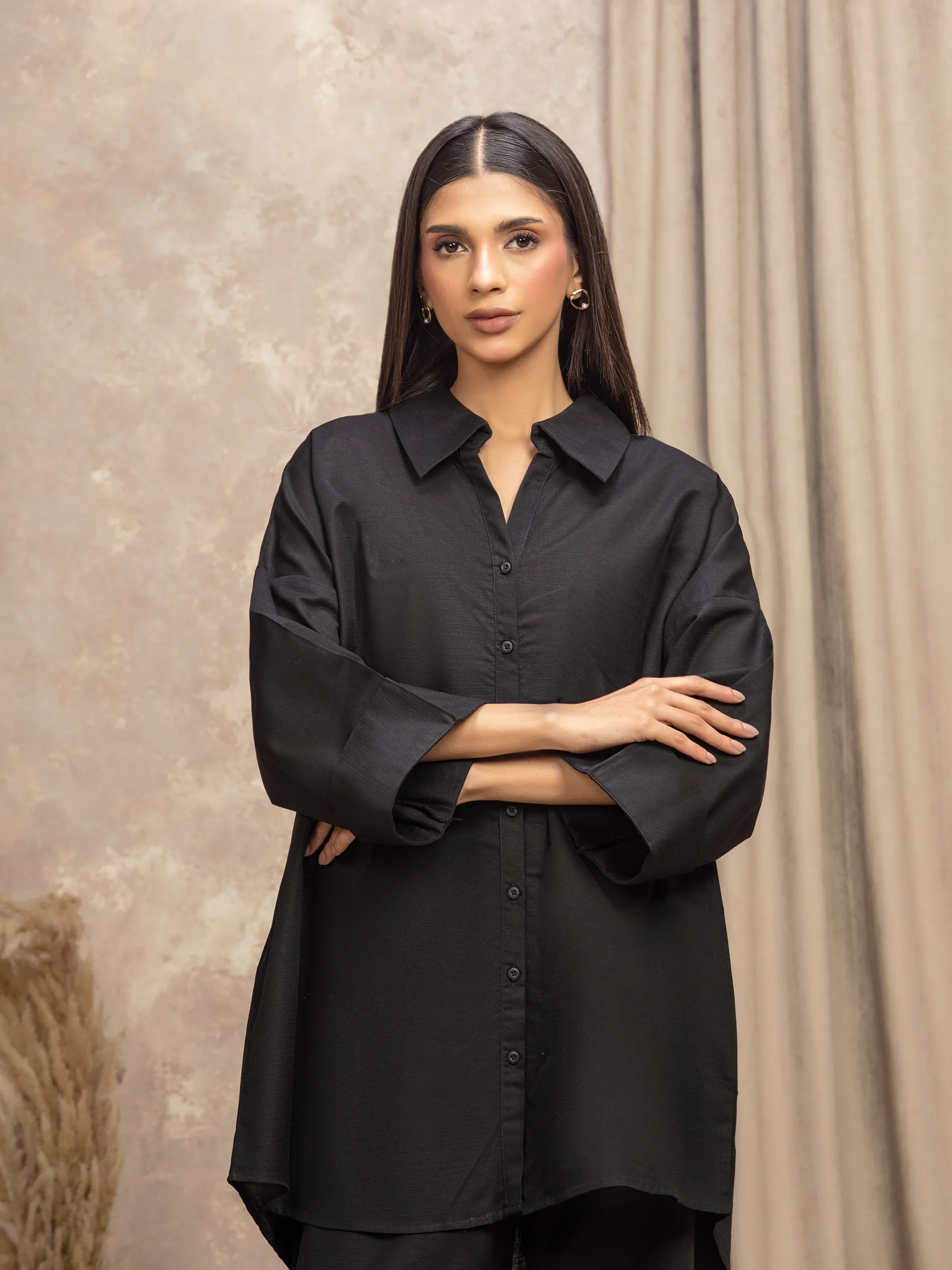 Solid Khaddar Co-Ord Set - EWTKS5-84045ST - Image 2