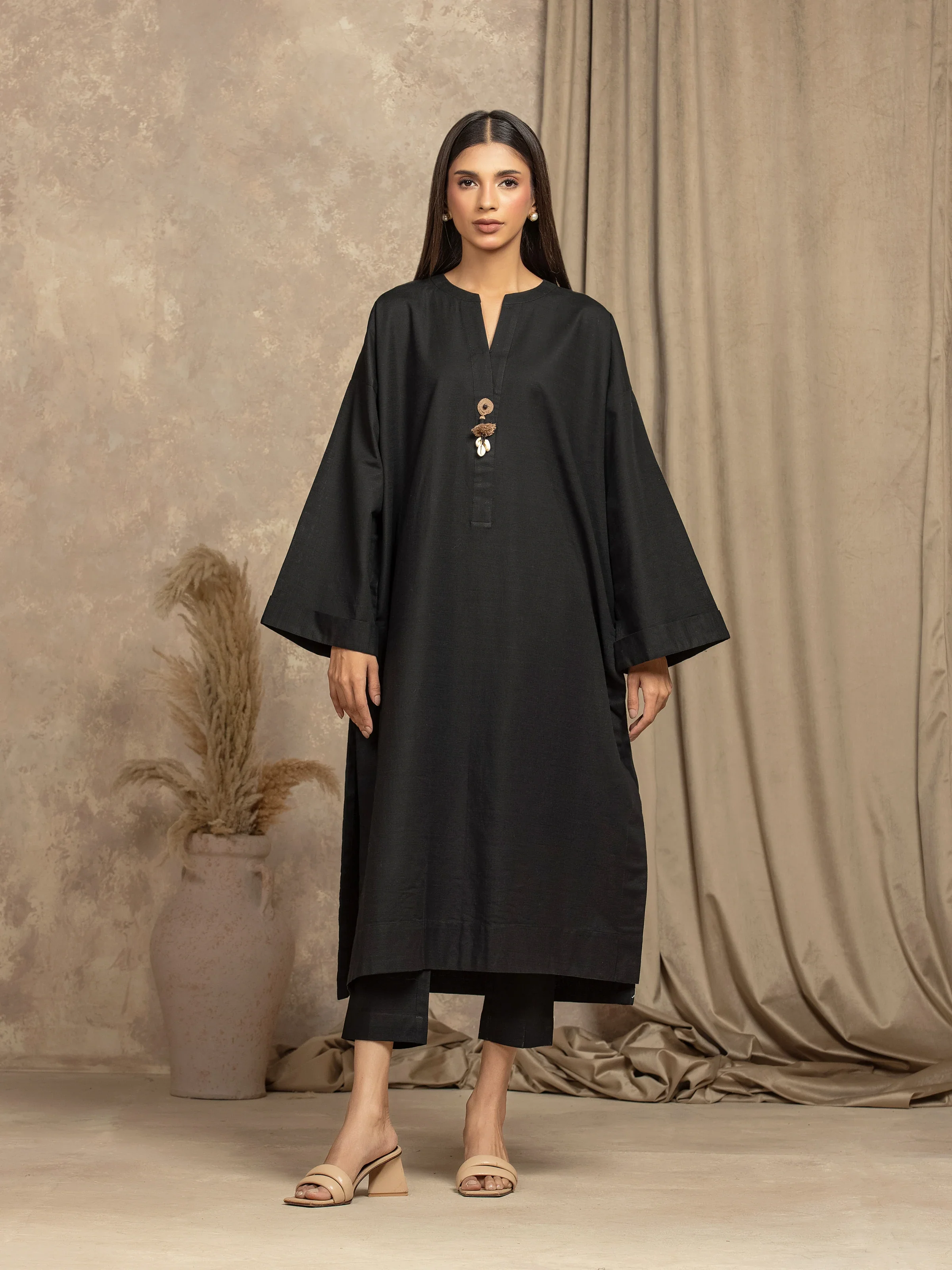 Solid Khaddar Co-Ord Set - EWTKS5-84049ST