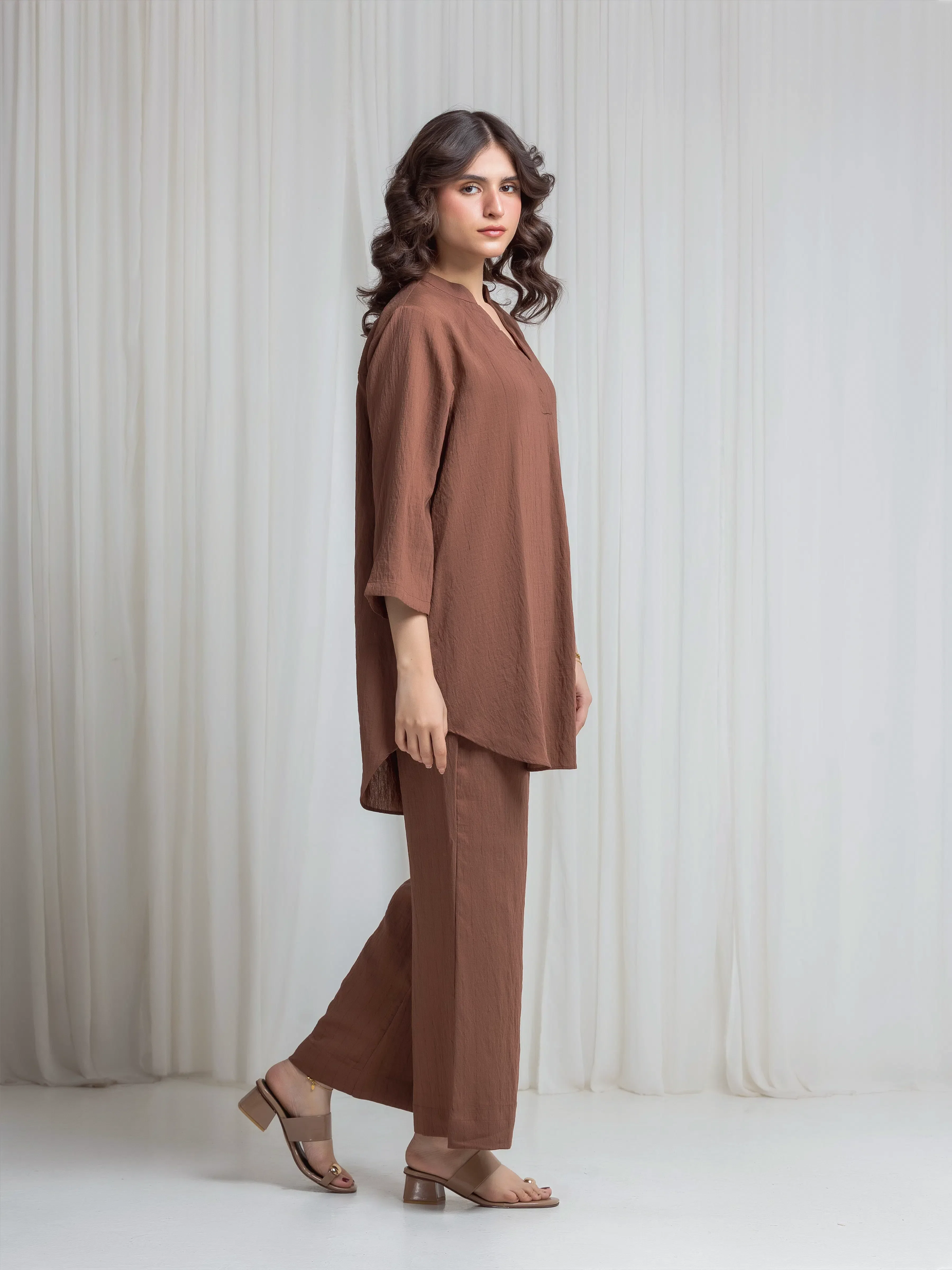 Solid Viscose Co-Ord Set - EWTKS6-86286ST - Image 5
