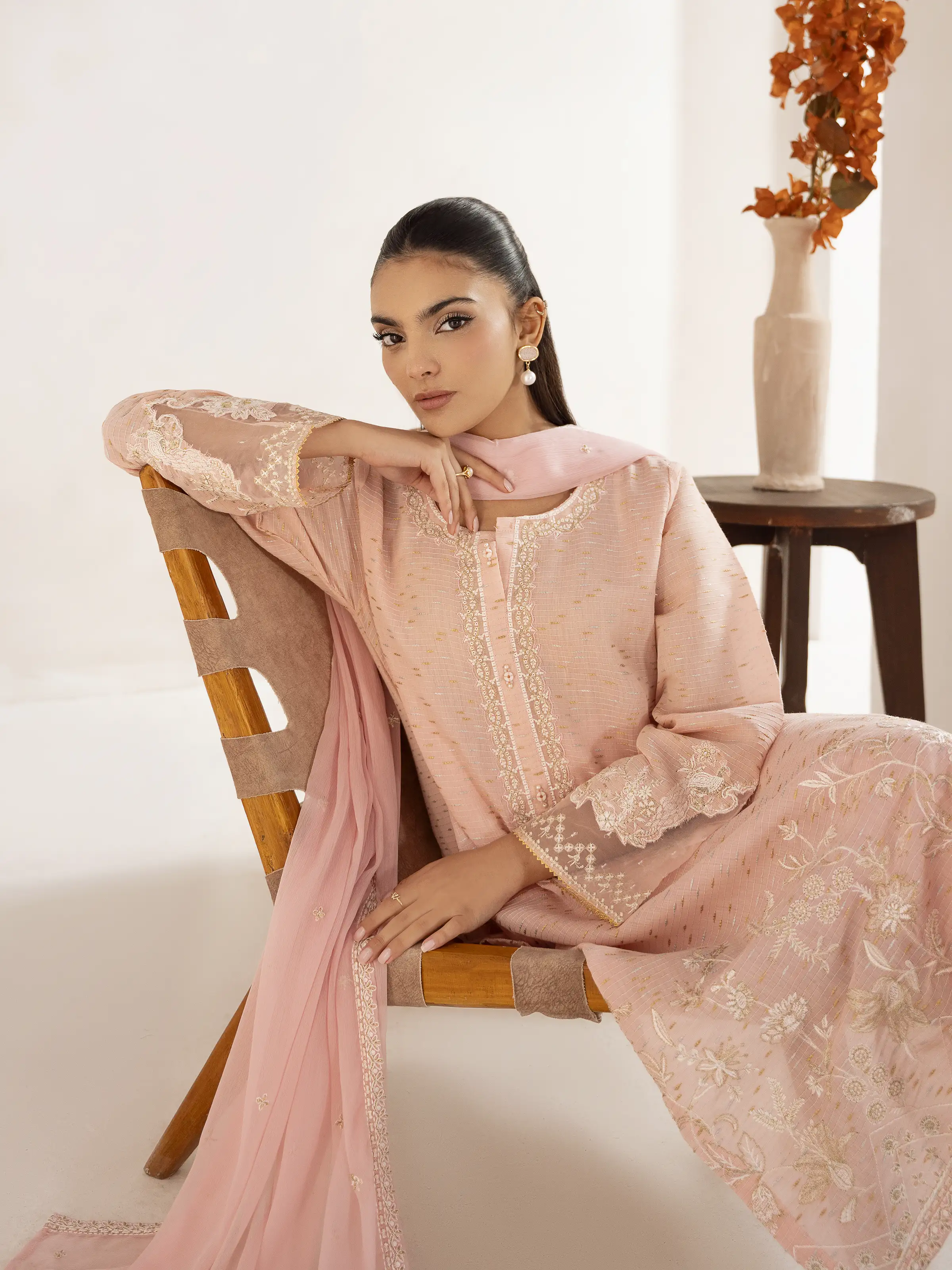 Embroidered Dobby Suit - EWTPLE24-00025-3P - Image 4
