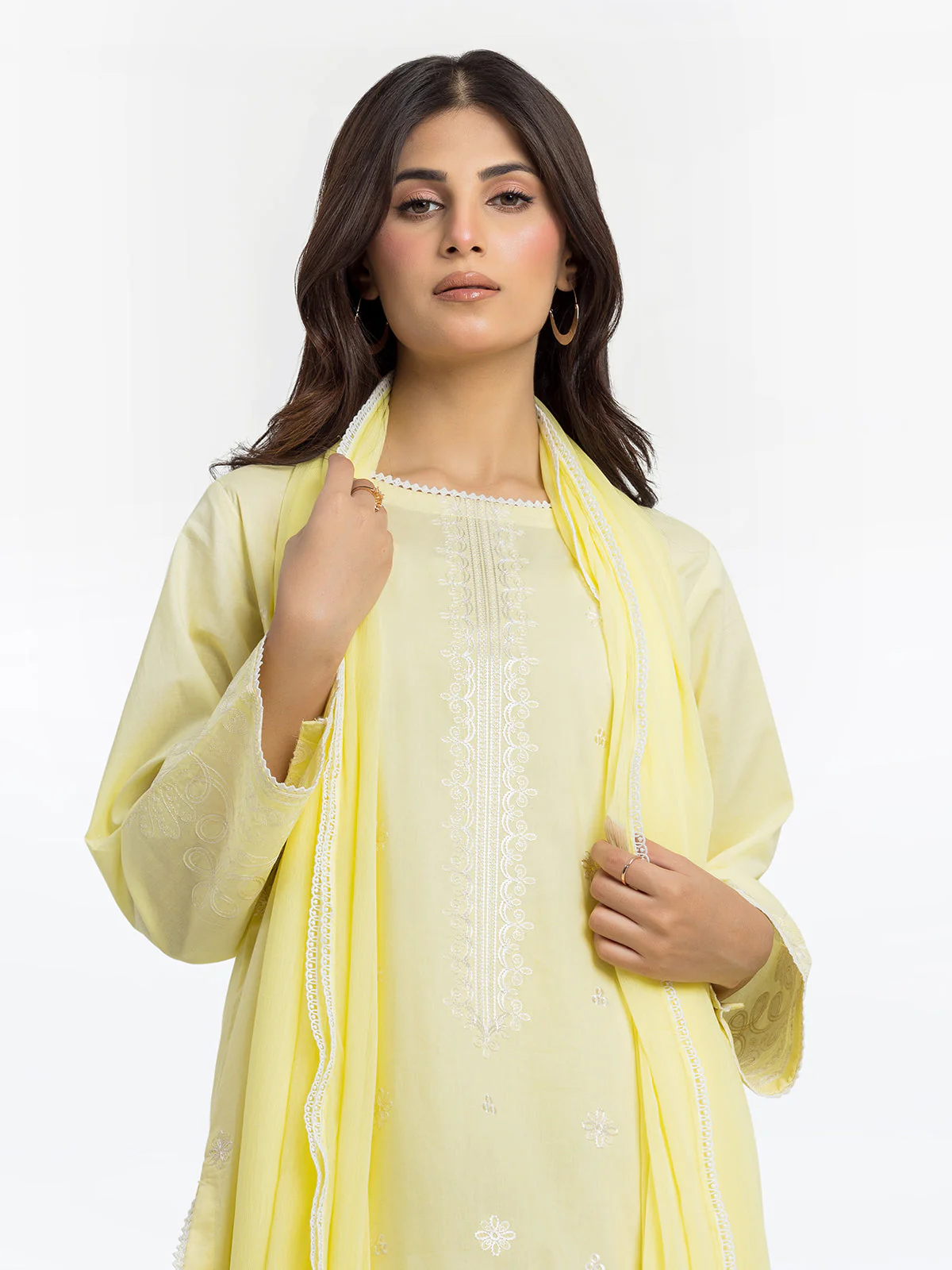 Embroidered Cambric Suit - EWTKE24-81056-3P