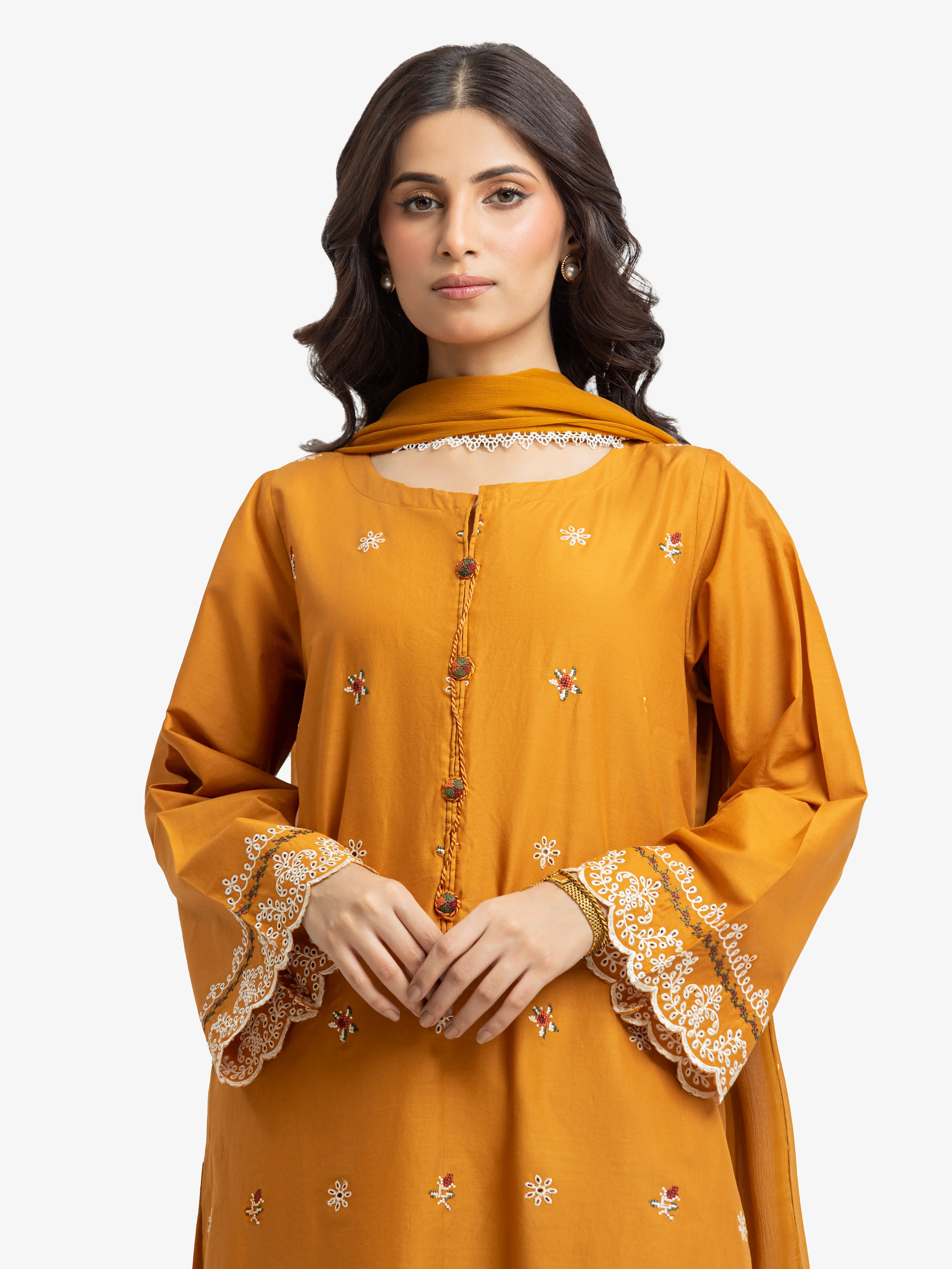 Embroidered Cambric Suit - EWTKE24-81060-3P