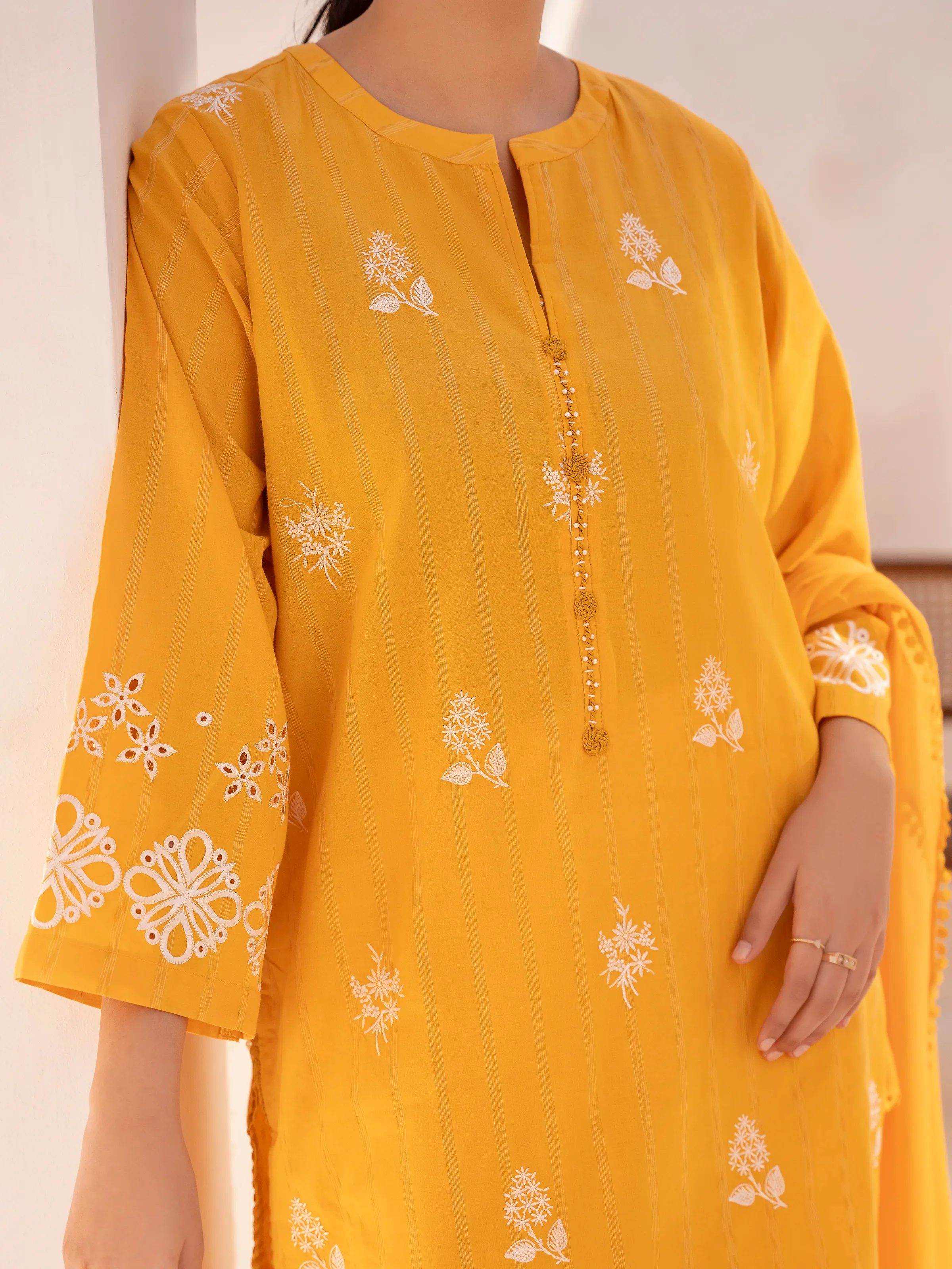 Embroidered Dobby Suit - EWTKE24-80099-3P - Image 5